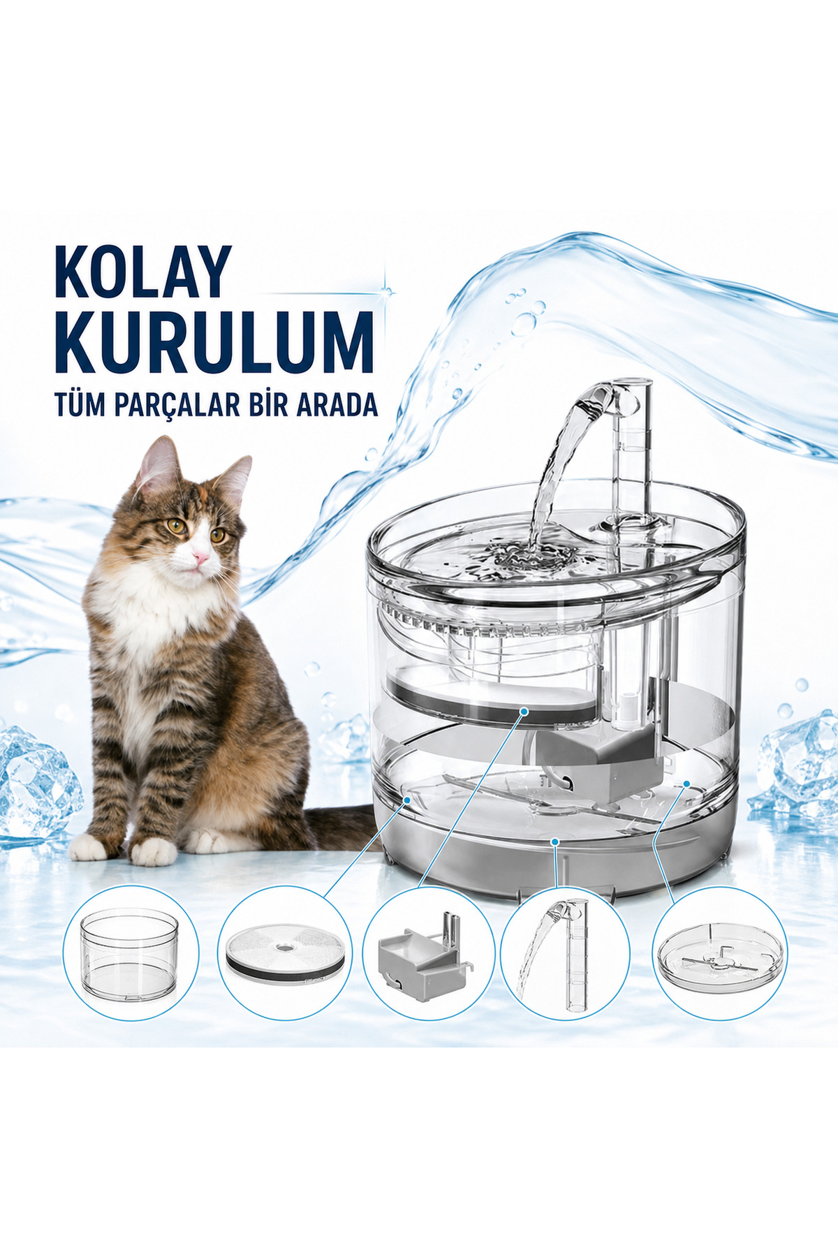 آبخوری فواره‌ای گربه ری‌پوینت ReyPoint مدل SKSEBIL