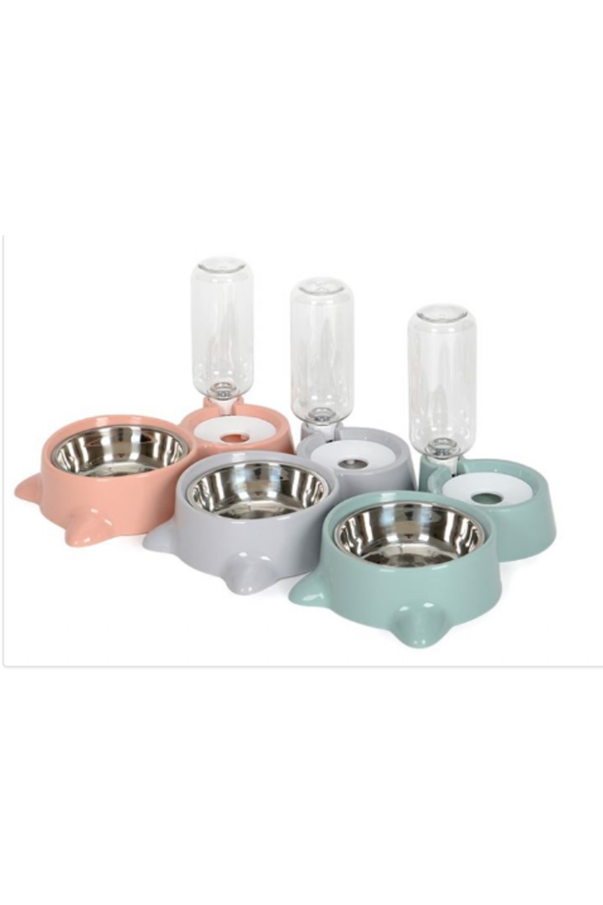 ظرف غذا و آب دوخانه‌ای ۲ عددی گربه و سگ نانبل Nunbell، چندرنگ 500 ml