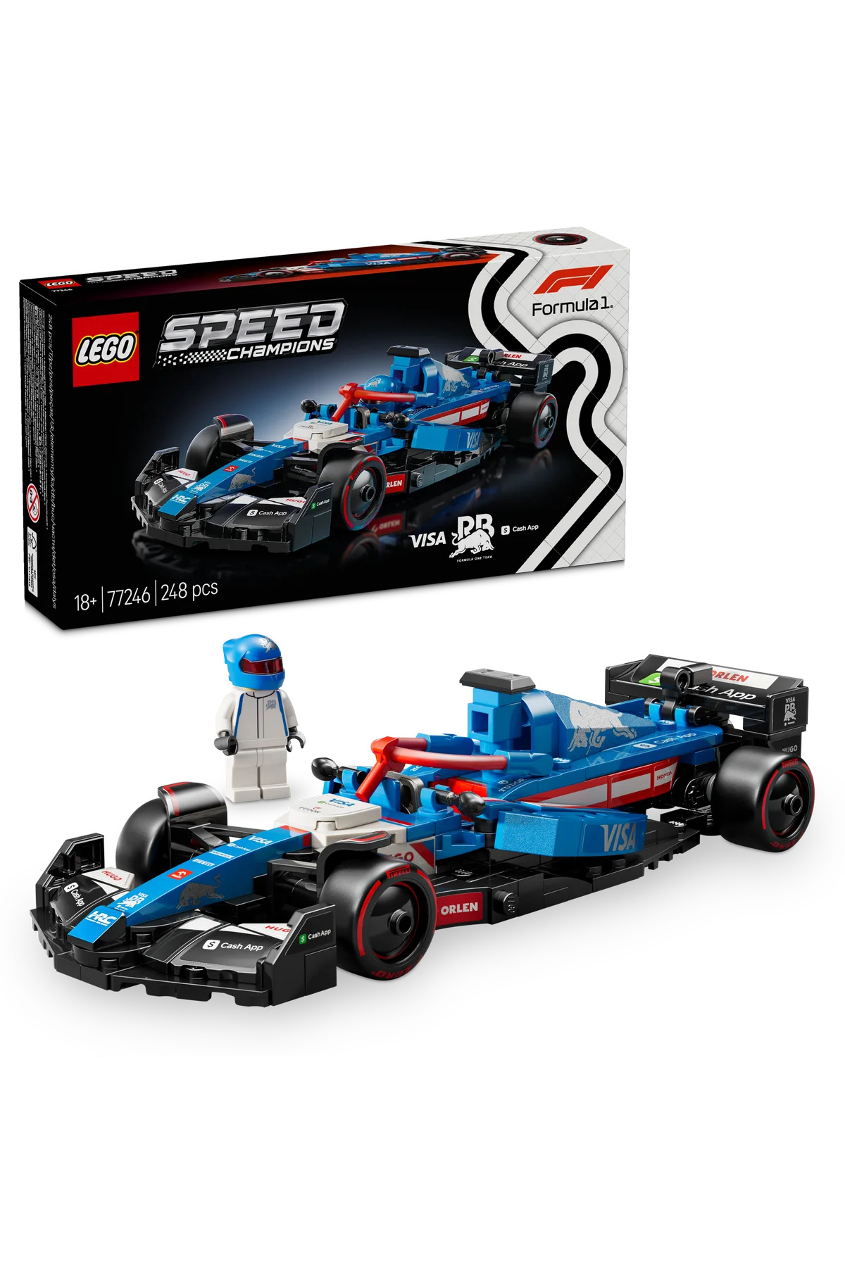لگو و اسباب بازی های ساخت محور ® SPEED ​​​​CHAMPIONS VISA CASH APP RB VCARB 01 F1® RACE CAR 77246 18+ TOY SET 248PR اورجینال LEGO