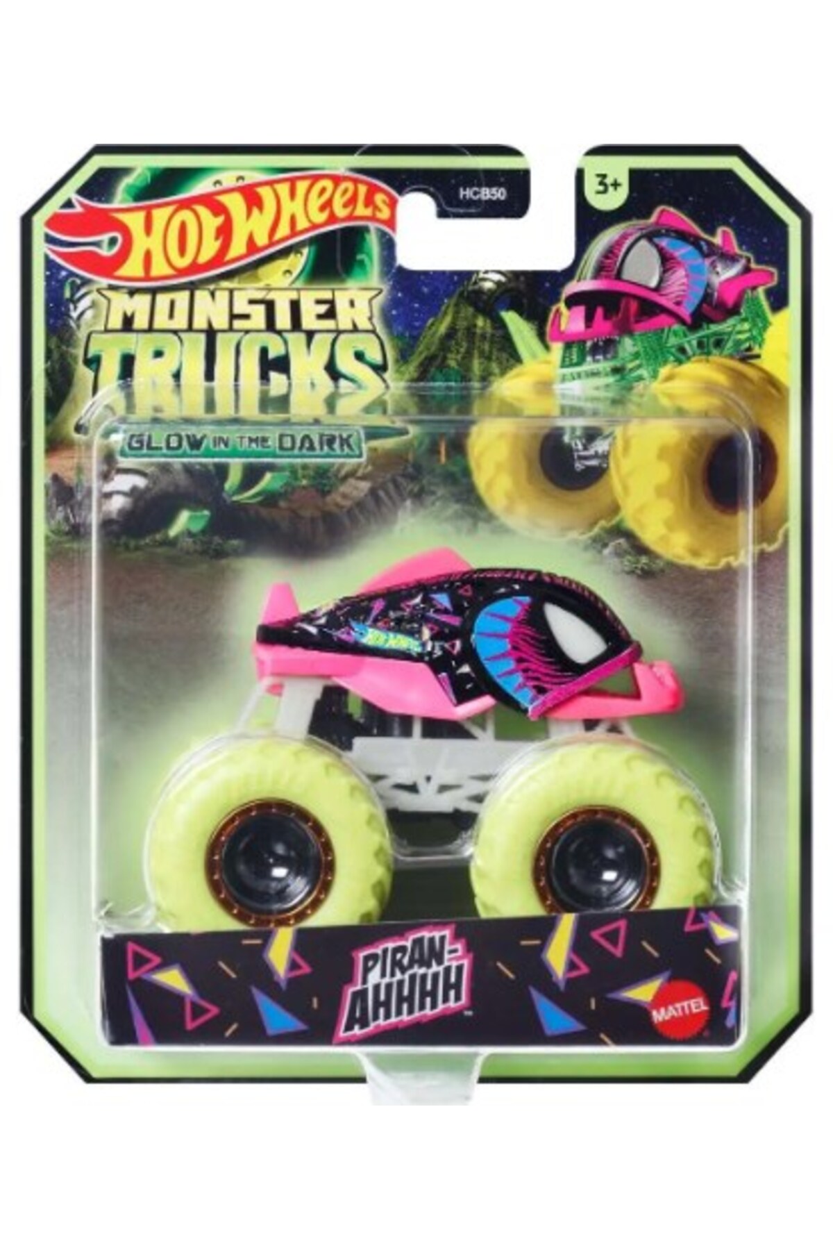 ماشین اسباب بازی کامیون های هیولا درخشش در PIRAN AHHHH هات ویلز اورجینال HOT WHEELS