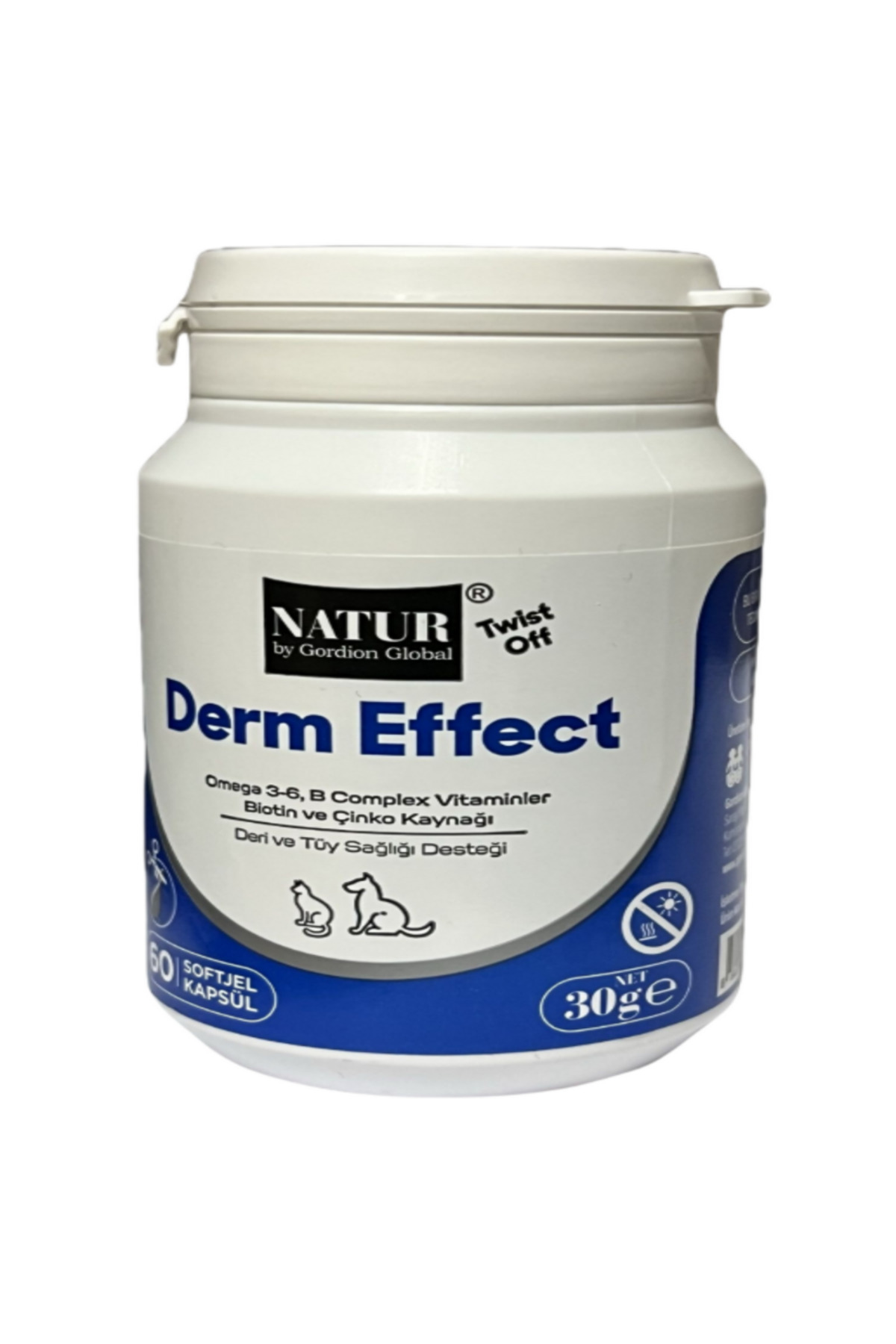 ویتامین پوست و موی گربه و سگ Natur Derm Effect وی‌ای‌تی VET، ۶۰ سافت‌ژل با امگا و بیوتین