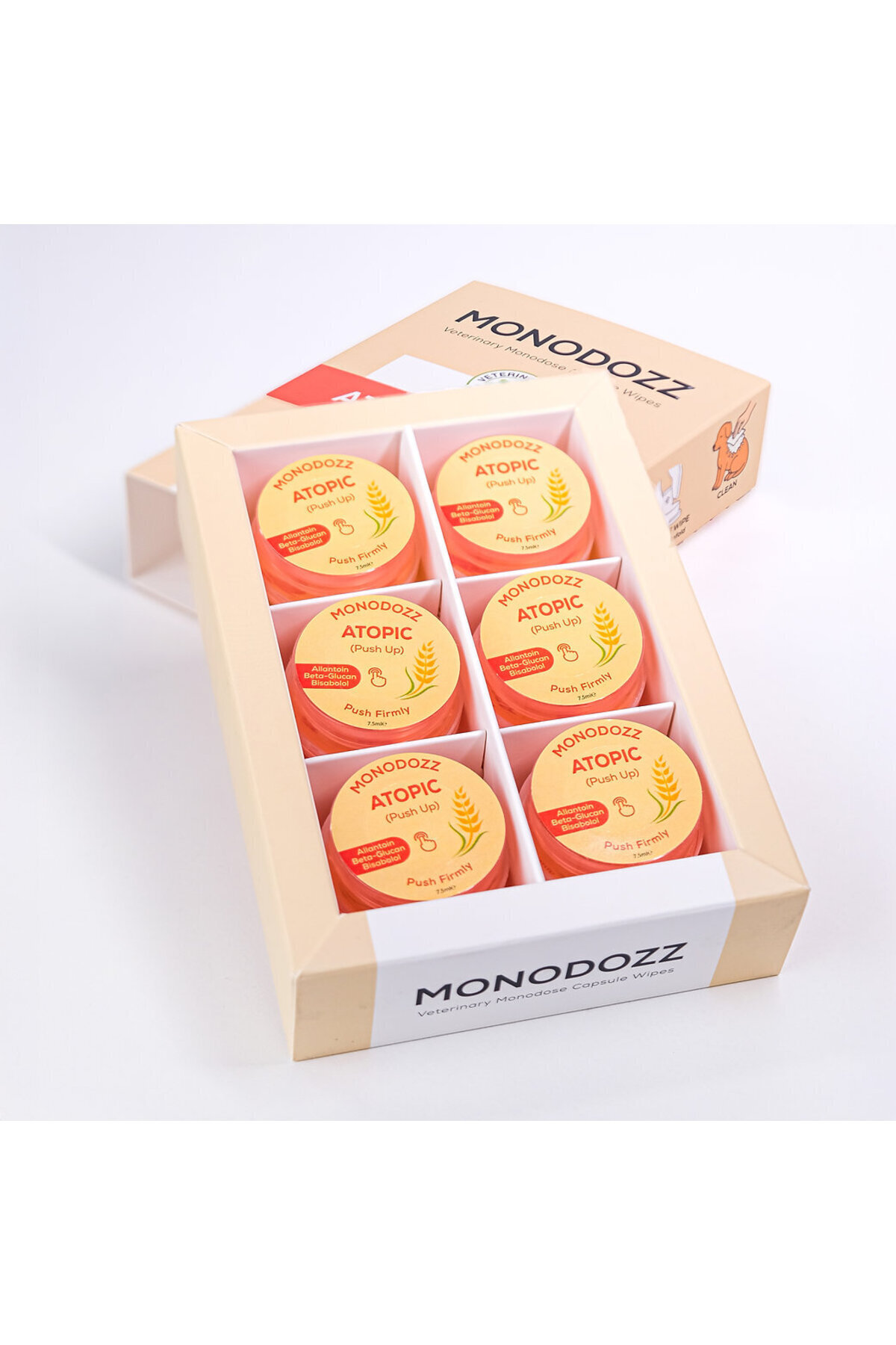 دستمال کپسولی درموکازمتیک گربه و سگ مونودوز MONODOZZ ATOPIC Push Up مدل 004