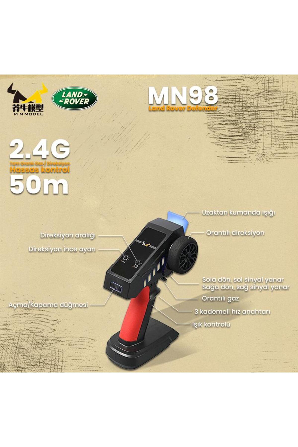 MN98 V2 1 12 LAND ROVER DEFENDER D90 4WD RC مدل CRAWLER کنترل از راه دور آفرود ماشین T ترکیه MN Model