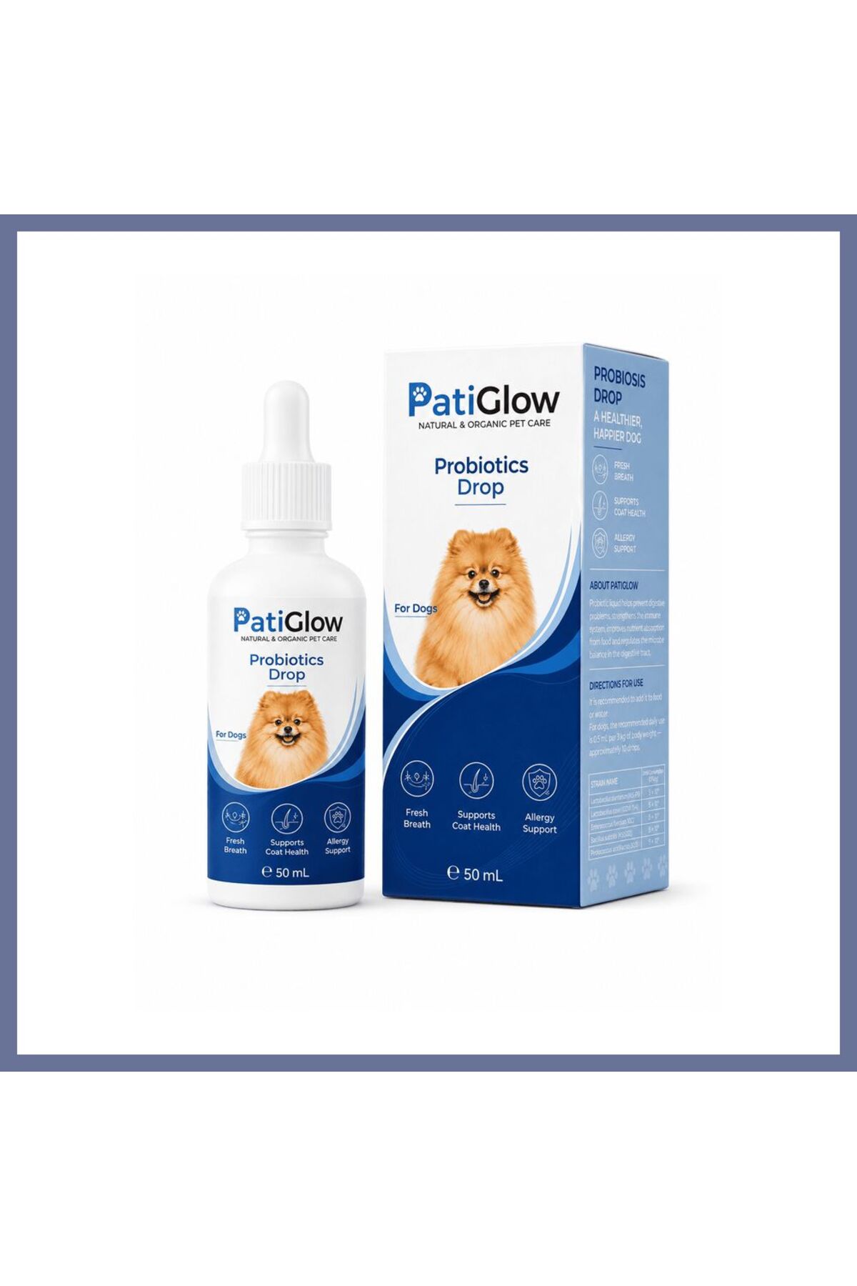قطره پروبیوتیک سگ پتی‌گلو PatiGlow، ۵۰ میلی‌لیتر