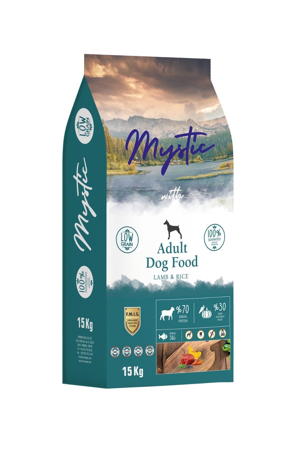 غذای خشک سگ بالغ میستیک Mystic با طعم بره، ۱۵ کیلوگرم
