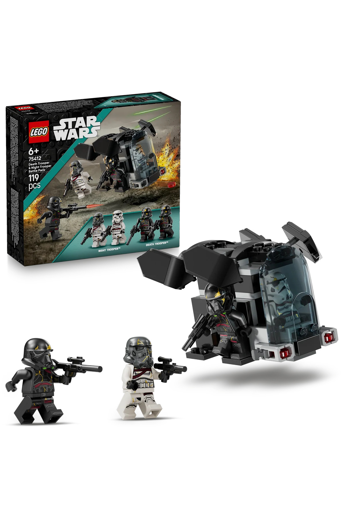 لگو و اسباب بازی های ساخت محور ® STAR WARS™ DEATH TROOPER AND NIGHT BATTLE PACK 75412 6+ ست ساختمان 119P اورجینال LEGO