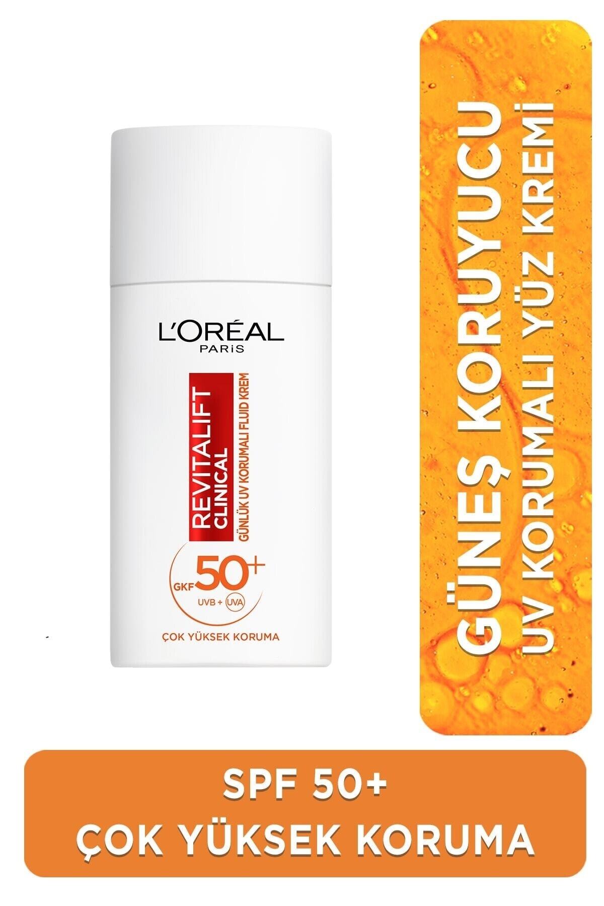 L'Oreal Paris مراقبت روزانه از پوست با حفاظت UV بالا Revitalift Clinical SPF 50+ ضدآفتاب صورتی 50 میلی لیتر