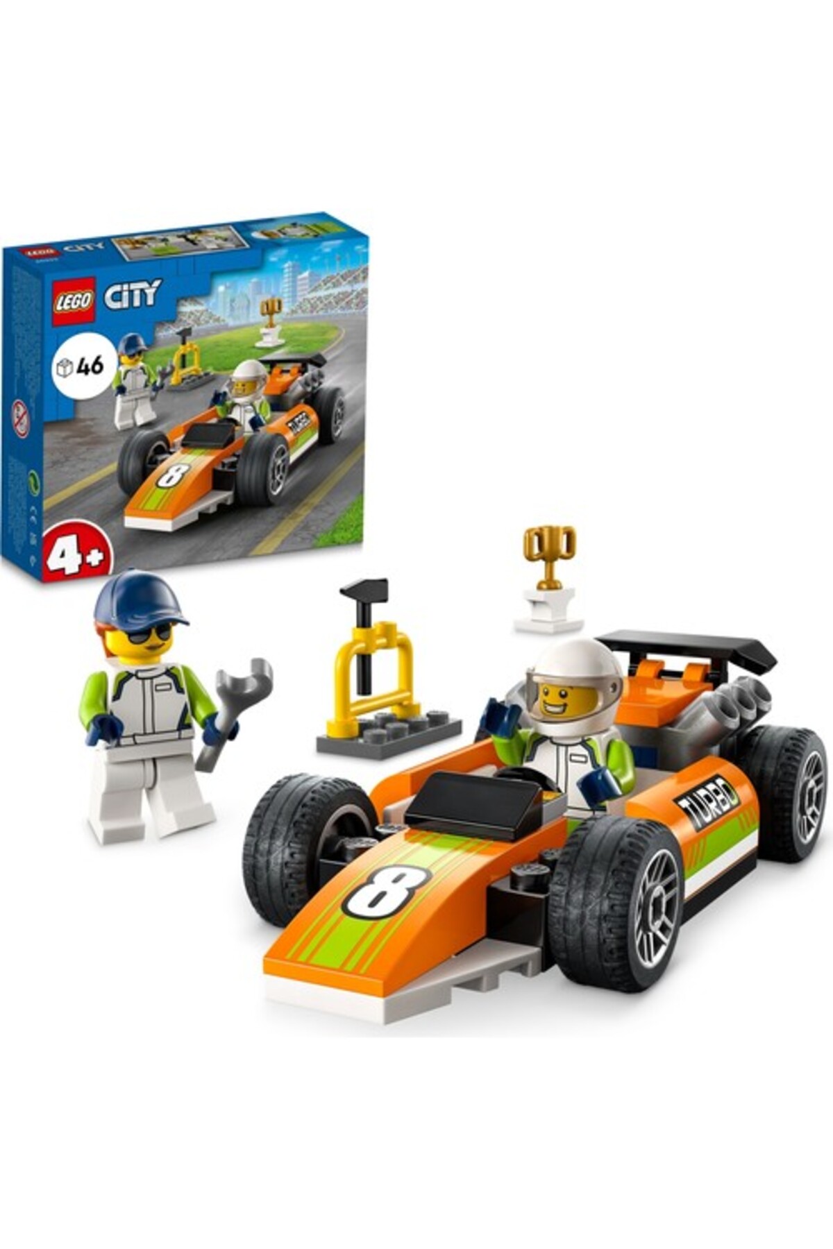 لگو و اسباب بازی های ساخت محور مجموعه ساز 60322 CITY RACE CAR طراحی شده برای کودکان 4 سال بالاتر 46 قطعه اورجینال LEGO