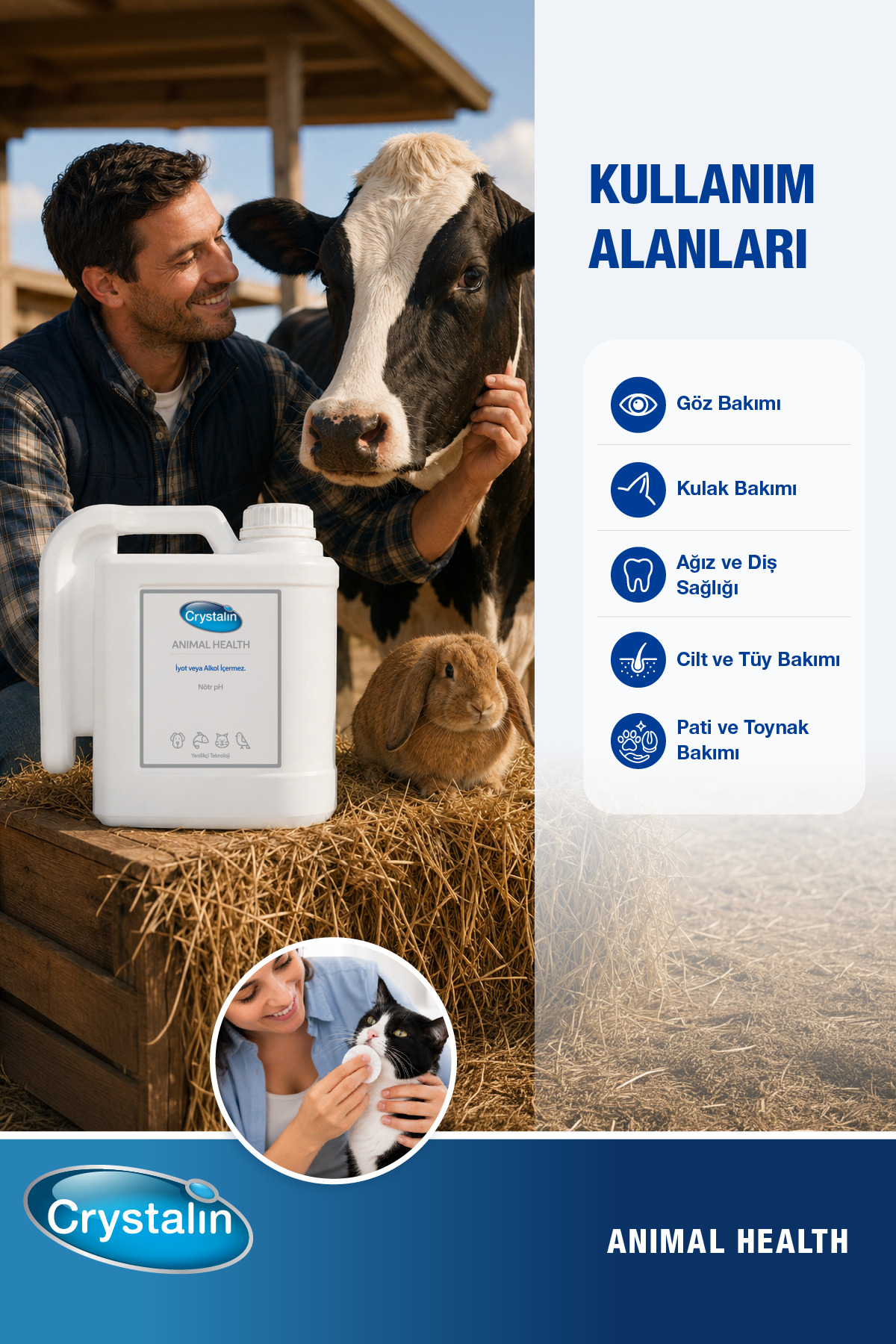 محصول سلامت حیوانات کریستالین Crystalin Animal Health، ۵ لیتر