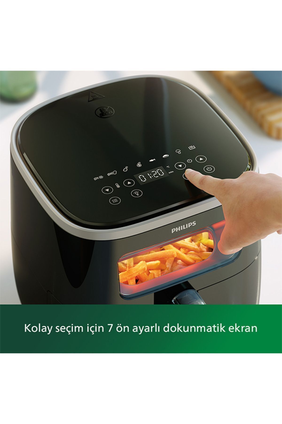 سرخ کن ایرفرایر سری 3000 XL قیف با ظرفیت 5.6 لیتر مشکی HD9257 80 اورجینال Philips
