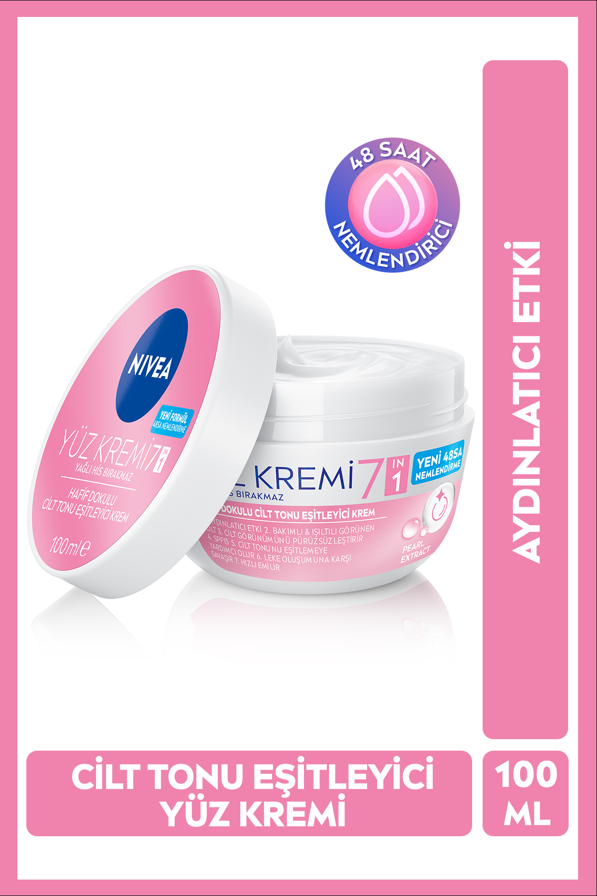 NIVEA کرم صورت 100 میلی لیتر، تناسب رنگ پوست، کرم مرطوب کننده 24 ساعته