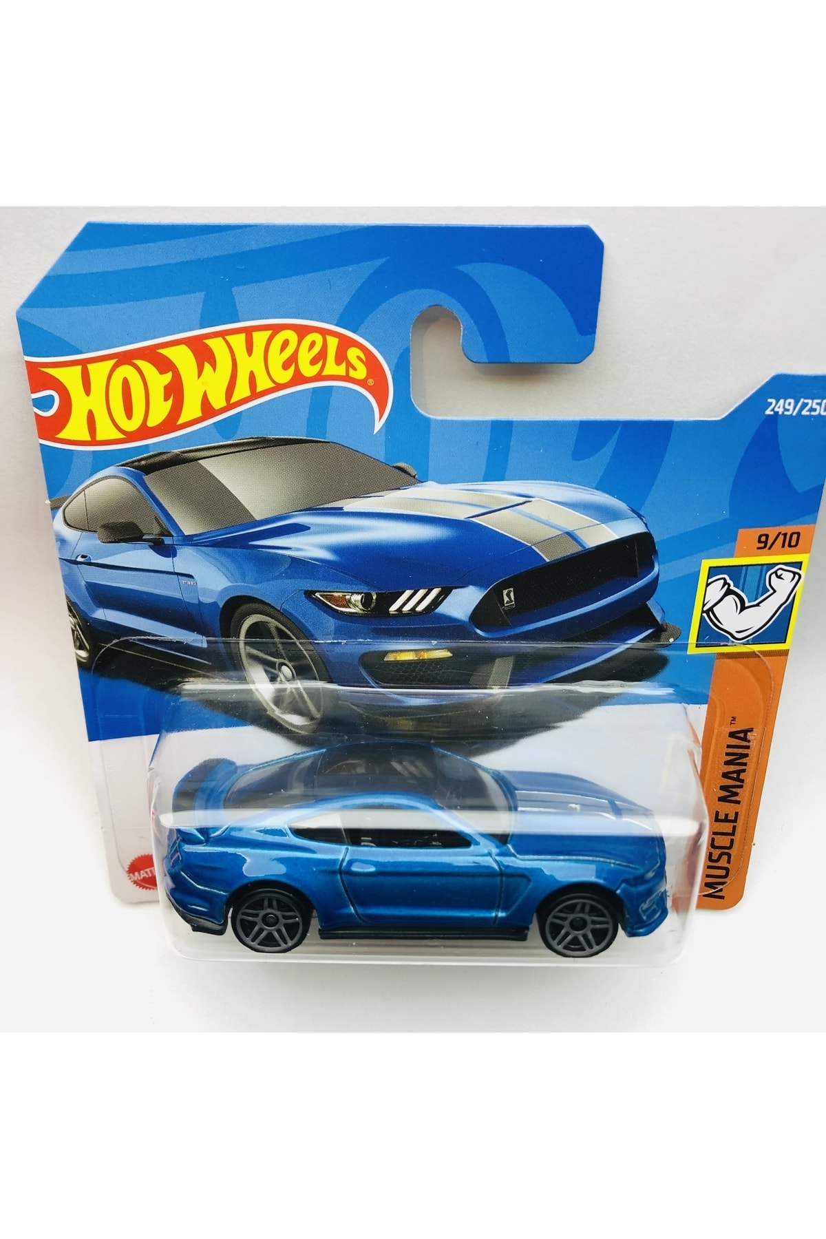 ماشین اسباب بازی جدید F0RD SHELBY GT350R BLUE MINI CAR 1:64 SCALE HOTWHEELS BRAND 9 10 هات ویلز اورجینال HOT WHEELS