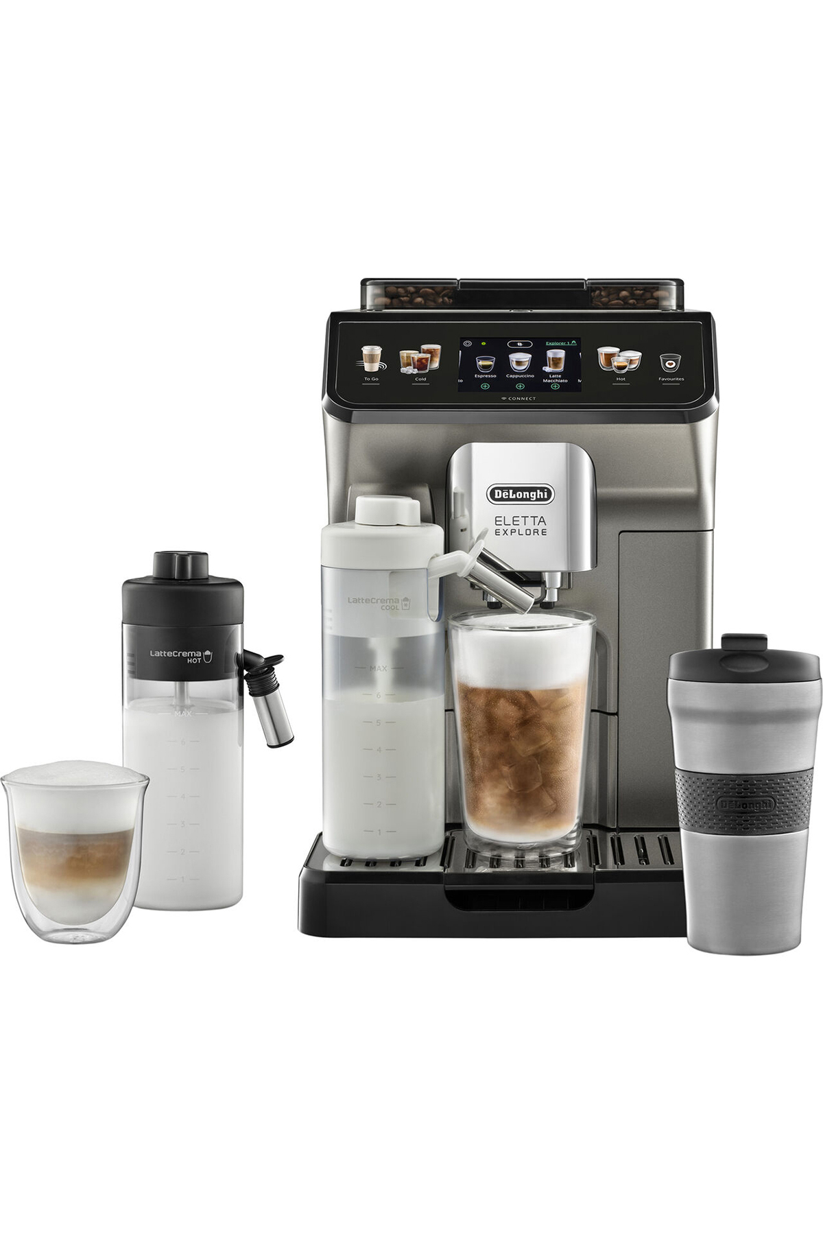 دستگاه اسپرسو و کاپوچینو قهوه ساز تمام اتوماتیک ELETTA EXPLORE, ECAM450.86.T اورجینال Delonghi