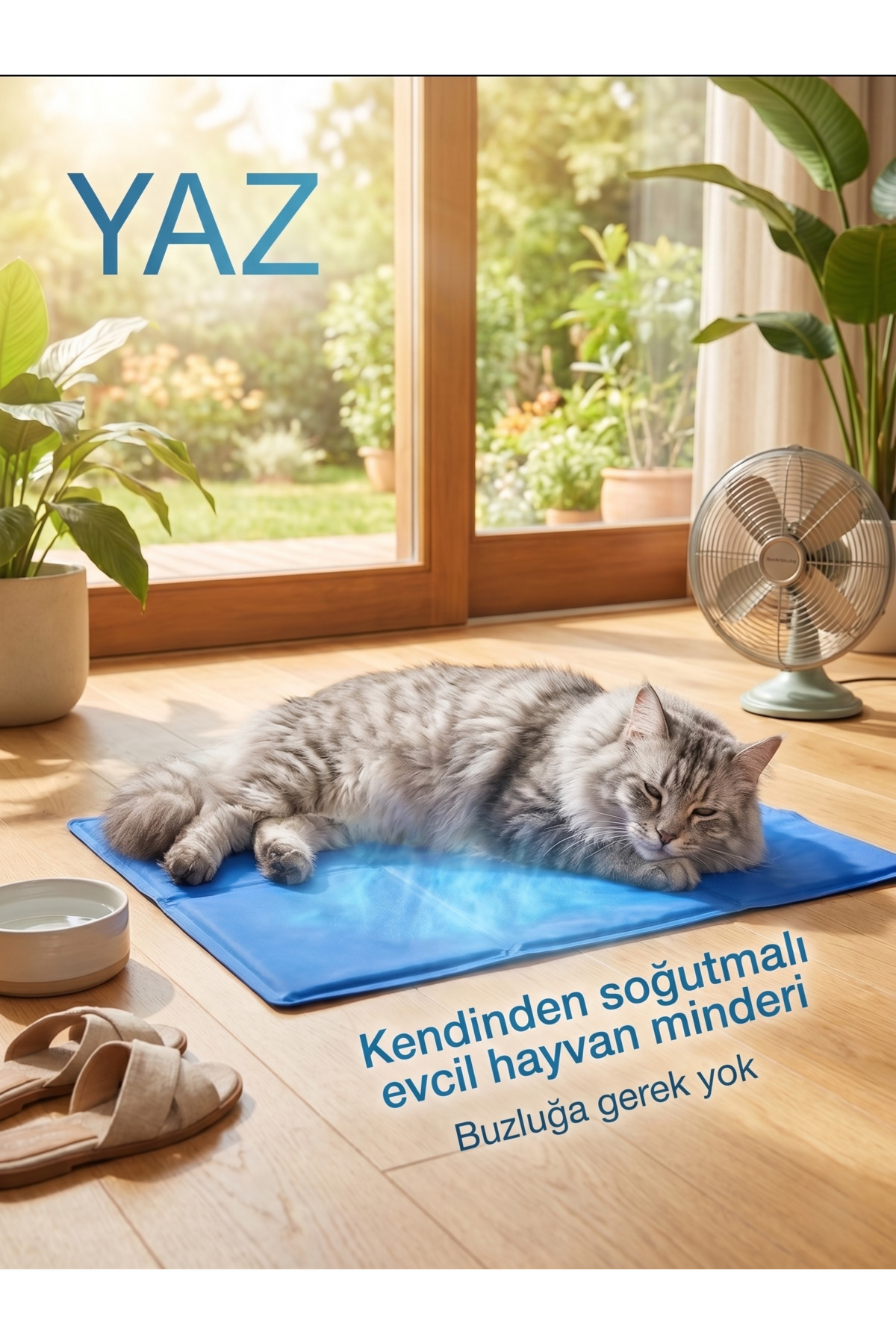زیرانداز خنک‌کننده گربه تاسما مارکت Tasma Market، ۳۰×۴۰ سانتی‌متر، با فناوری ژل آبی