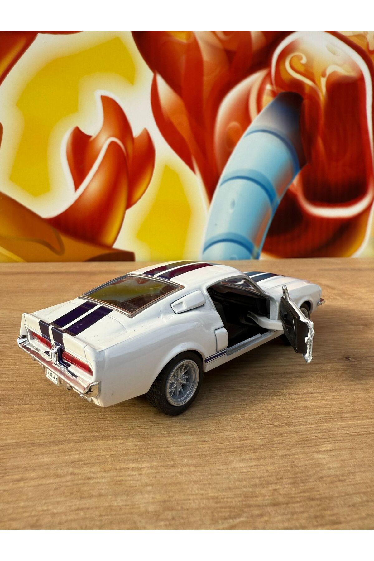 ماشین اسباب بازی فورد شلبی GT500 مدل DIECAST 1967 خودروی دارای مجوز برای باز کردن درب‌ها scntoys