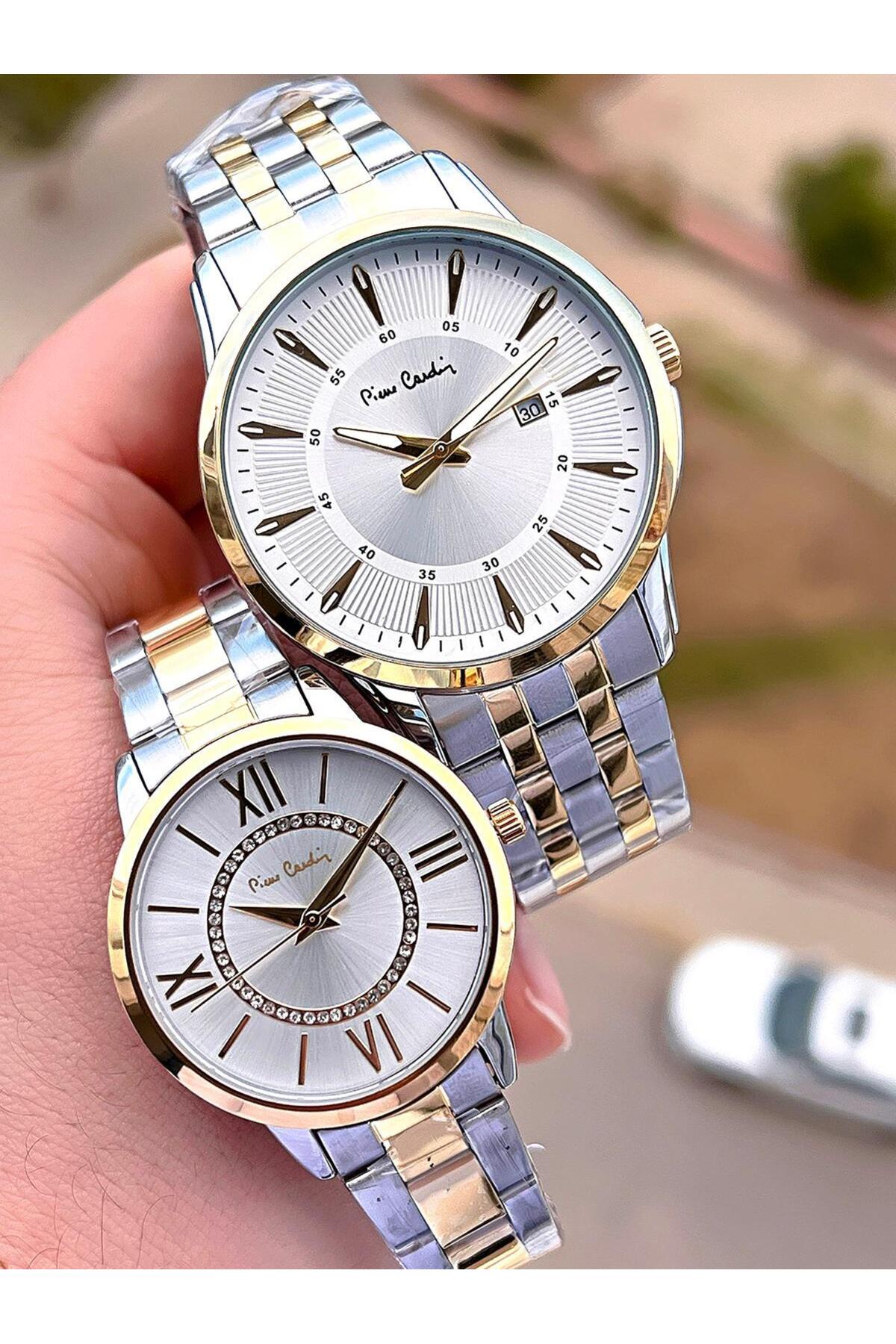 ساعت مچی دو بند فولادی ویژه مردانه و زوجی 30 متری ضد آب CF.PR80002.M2 اورجینال Pierre Cardin