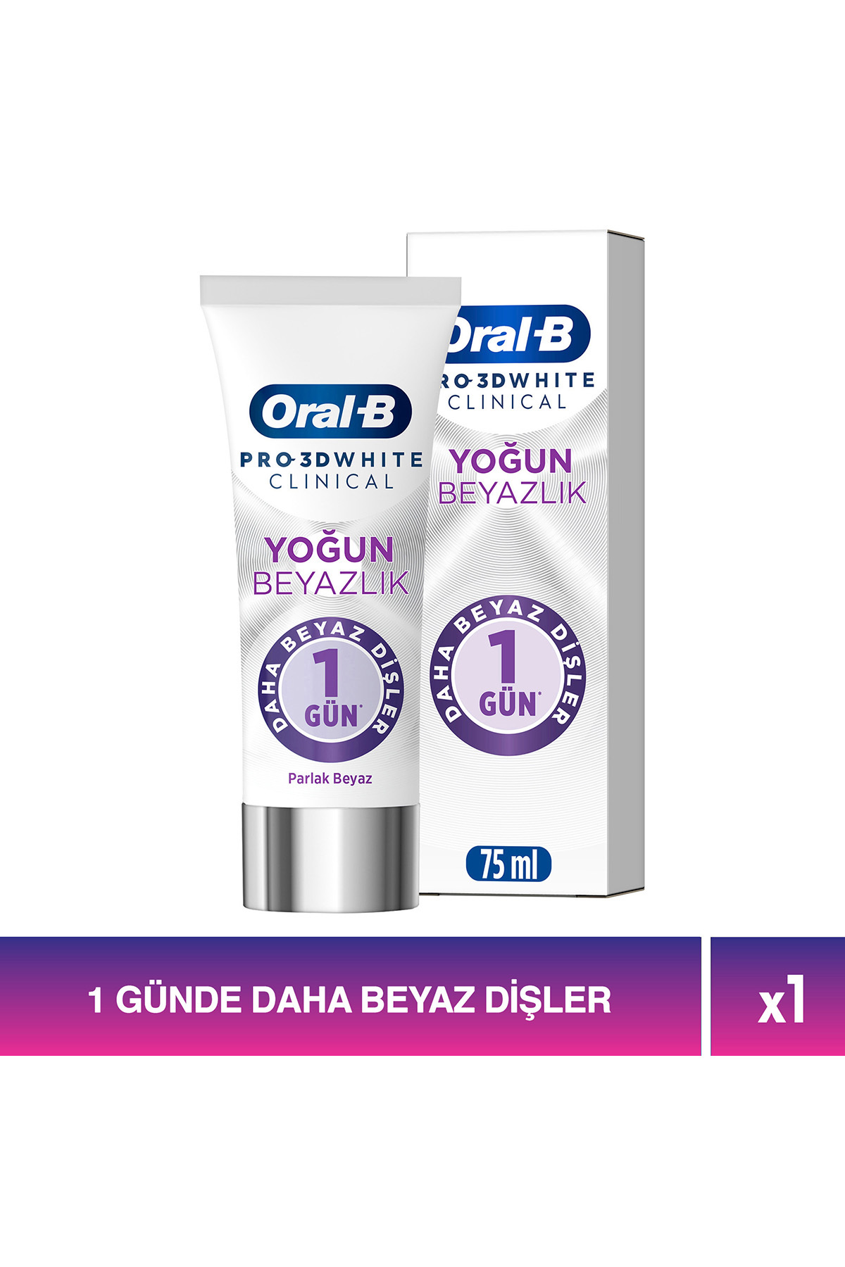 خمیر دندان حرفه‌ای سفیدکننده Pro 3D White با حجم 75 میلی‌لیتر اورال‌بی Oral-B