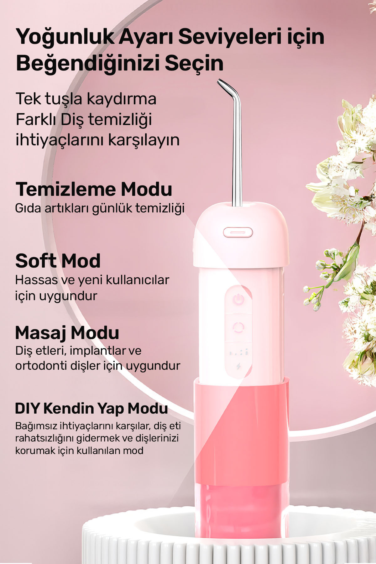 مسواک شارژی NICEFEEL FC5170 MINI قابل حمل شارژ بریس مراقبت از دندان مصنوعی و شستشوی دهان حرفه ای صورتی اورجینال NPO