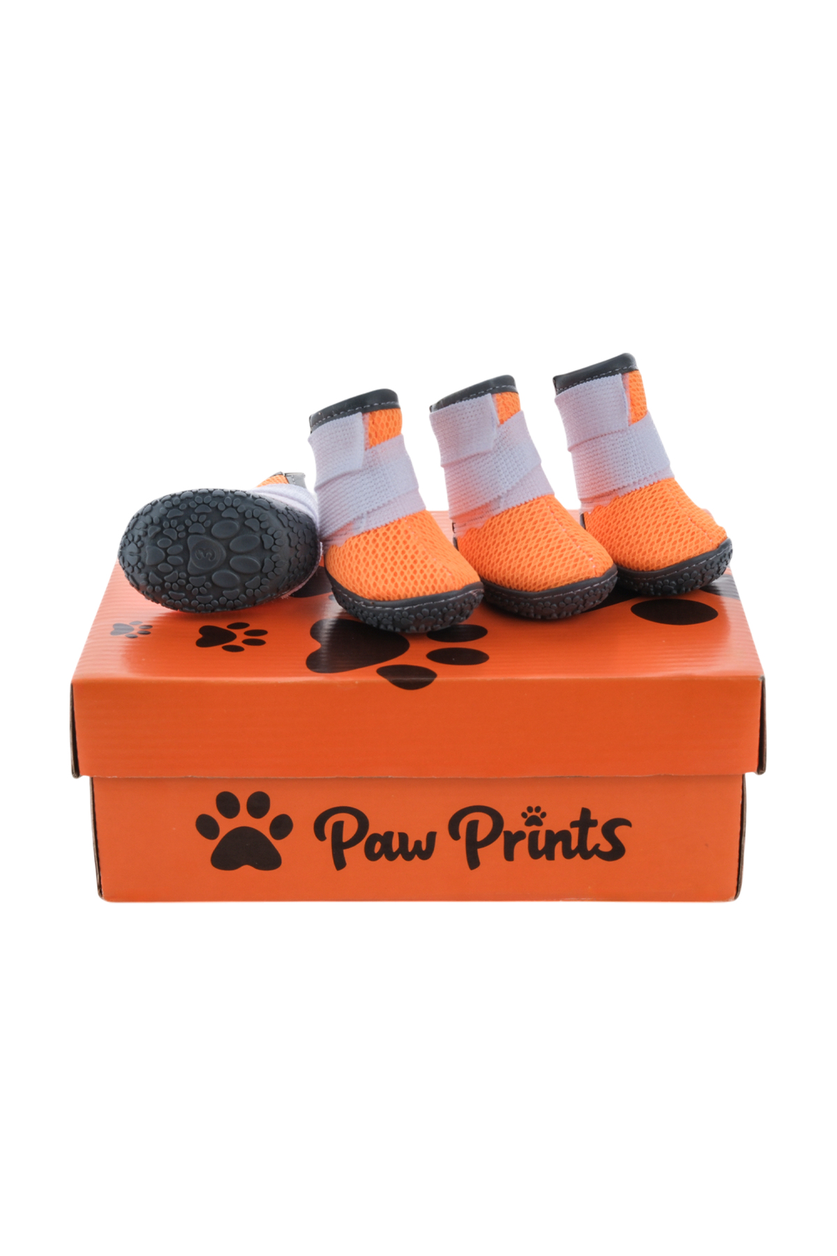 کفش سگ پاوپرینتس PawPrints کشی با زیره لاستیکی ضدلغزش مدل PPLASTİK01 نارنجی
