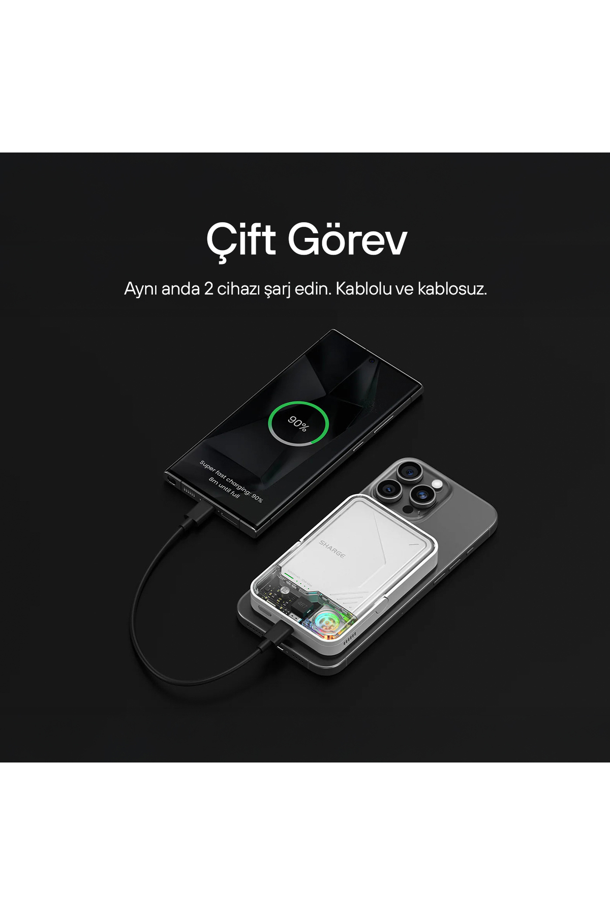 پاوربانک ICEMAG 2 سریع بی سیم پشتیبانی شده MAGSAFE اورجینال Sharge