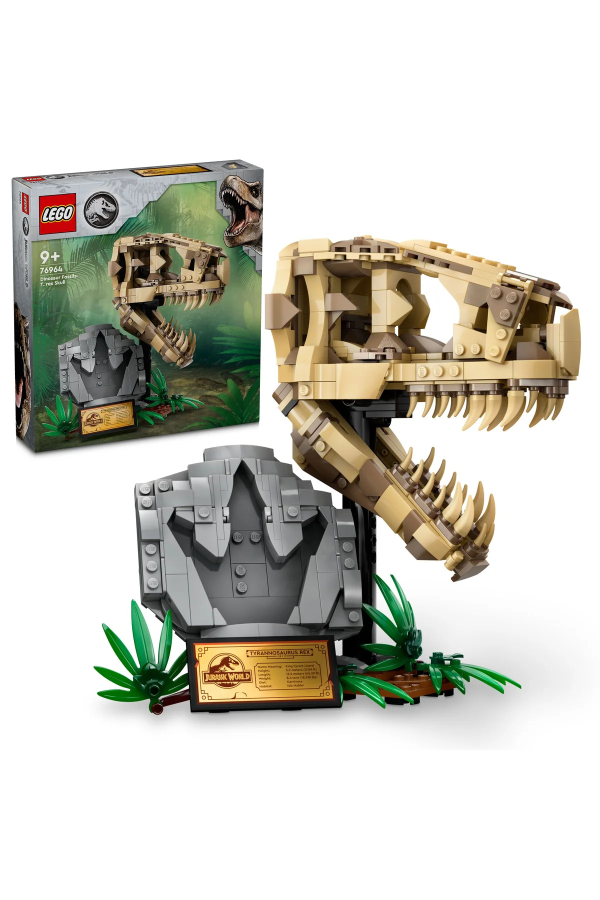 لگو و اسباب بازی های ساخت محور ® فسیل‌های دایناسور دنیای ژوراسیک: T. REX SKULL 76964 9+ TOY DINOSAUR BUILDING SET 577P اورجینال LEGO