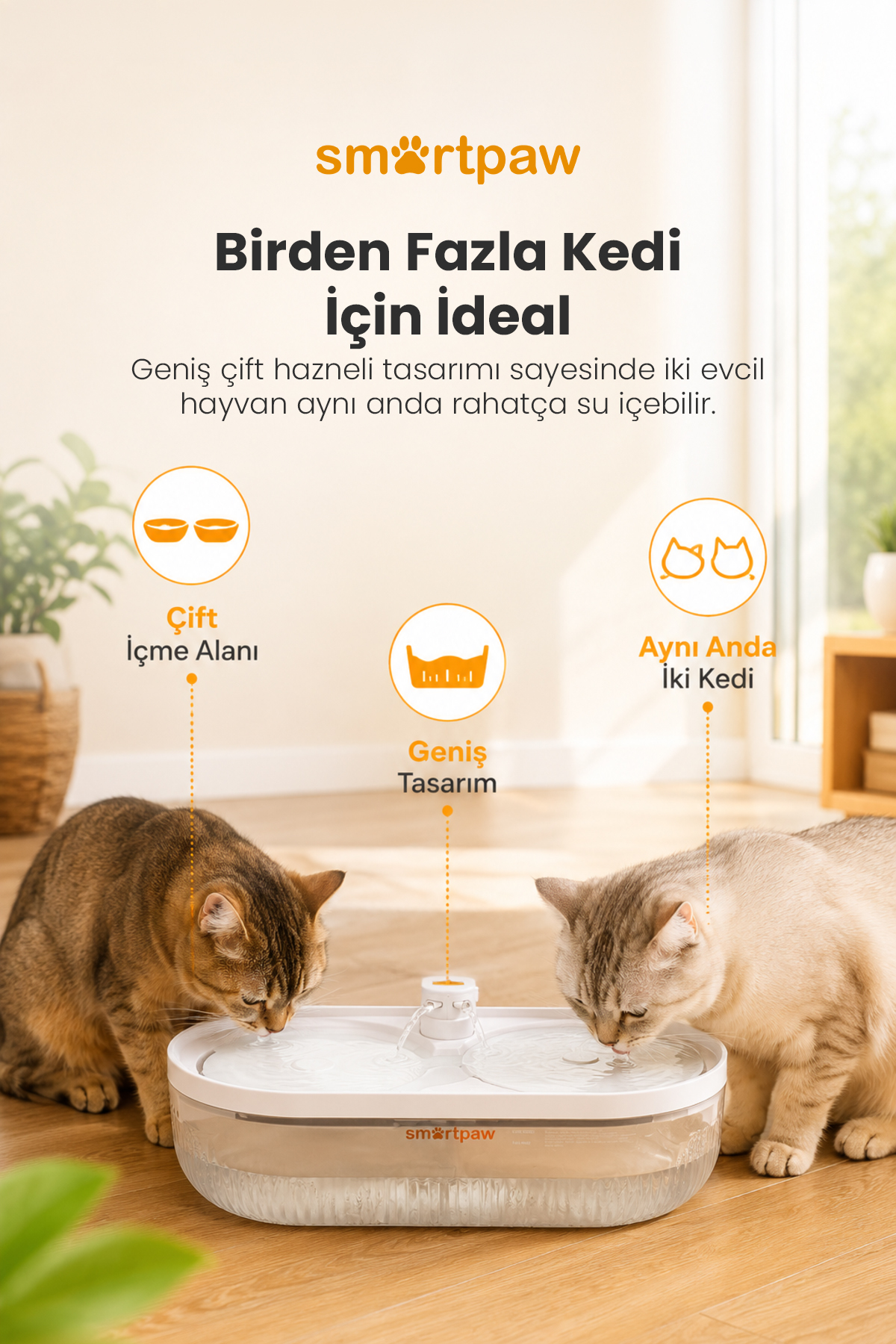 آب‌نمای خودکار گربه اسمارت‌پاو SMARTPAW Aqua Lite، ظرفیت ۴ لیتر، مدل YSJ01