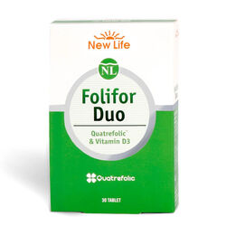 قرص فولیفور دو Folifor Duo نیو لایف New Life حاوی ویتامین D3 و فولات Quatrefolic ۳۰ عددی
