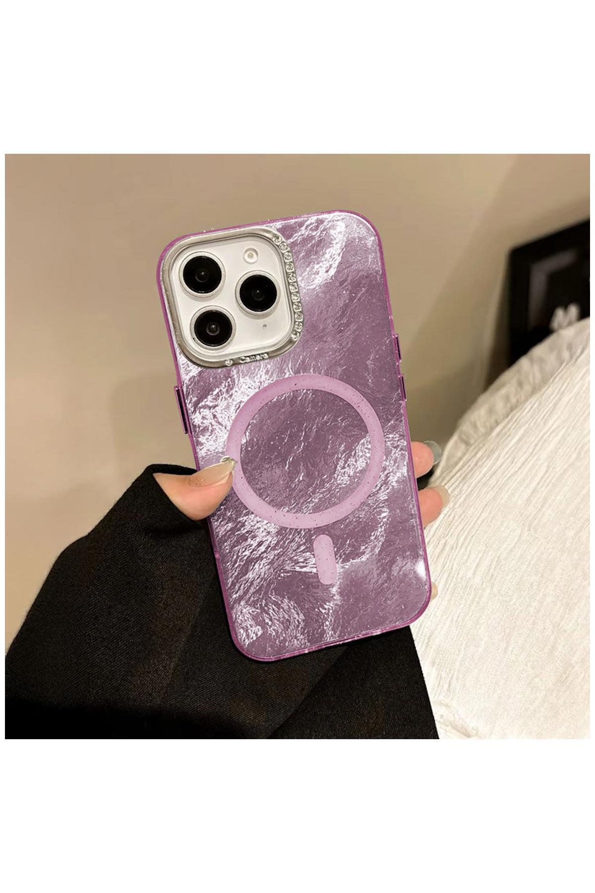 کاور و قاب APPLE IPHONE 11 PRO MAX COMPATIBLE CASE GLOW STONE سیلیکونی شارژ بی سیم LILAC اورجینال Zebana