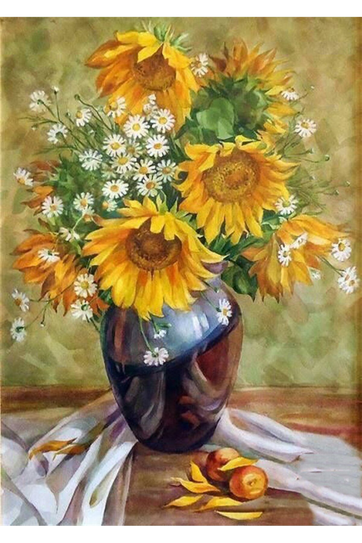 پازل نقاشی موزاییک الماس SUNFLOWERS AND DAISIES 41X56CM از ترکیه Genel Markalar