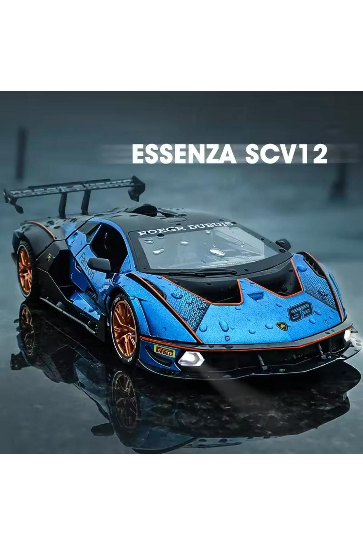 مدل خودرو 1:24 SCALE LAMBORGHINI ESSENZA SCV12 DIECAST MODEL CAR BLUE اورجینال scntoys