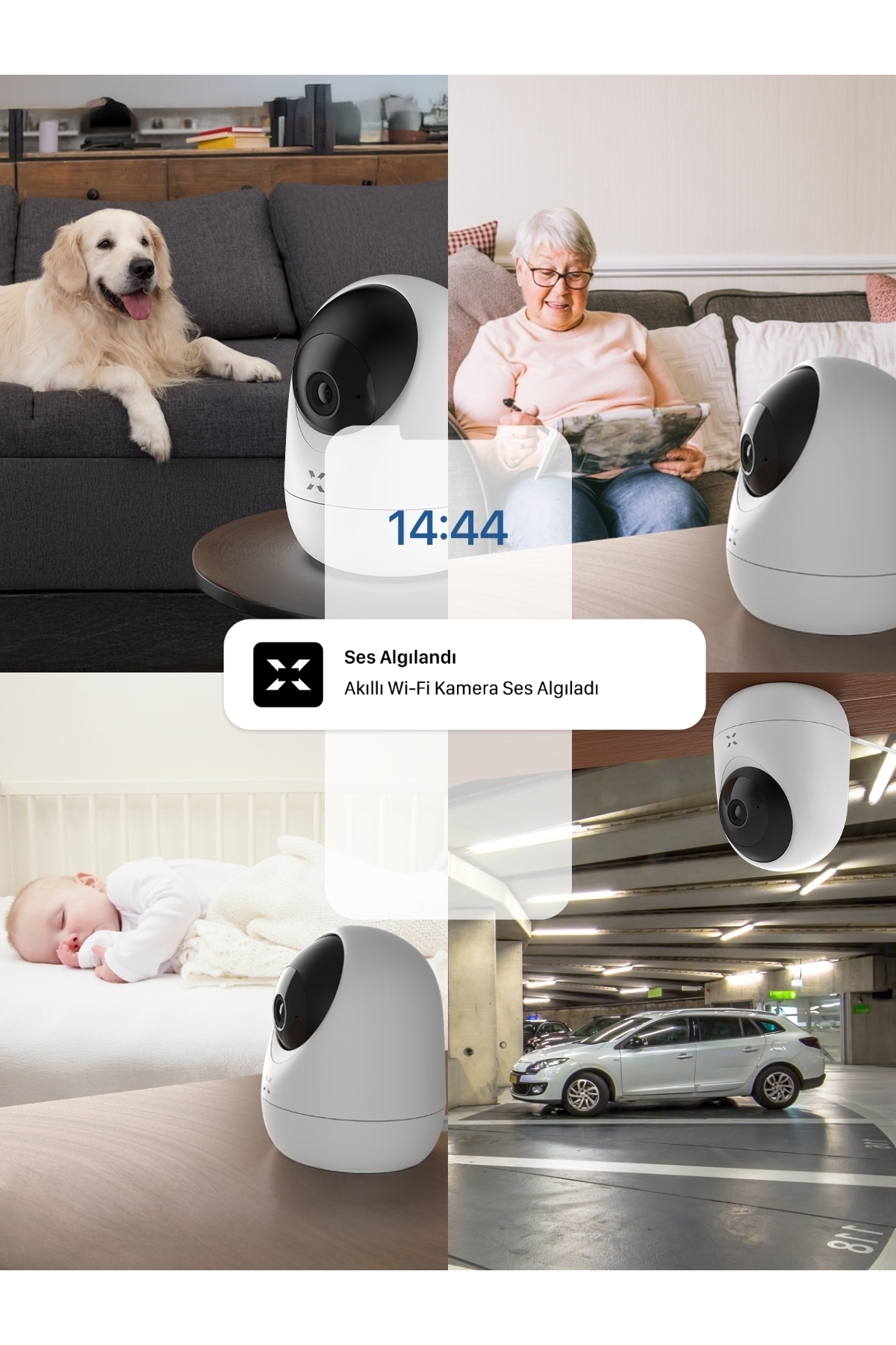 مجموعه ۳ دوربین امنیتی داخلی زنون اسمارت Xenon Smart، مدل X7207-3، وضوح 1080P سفید