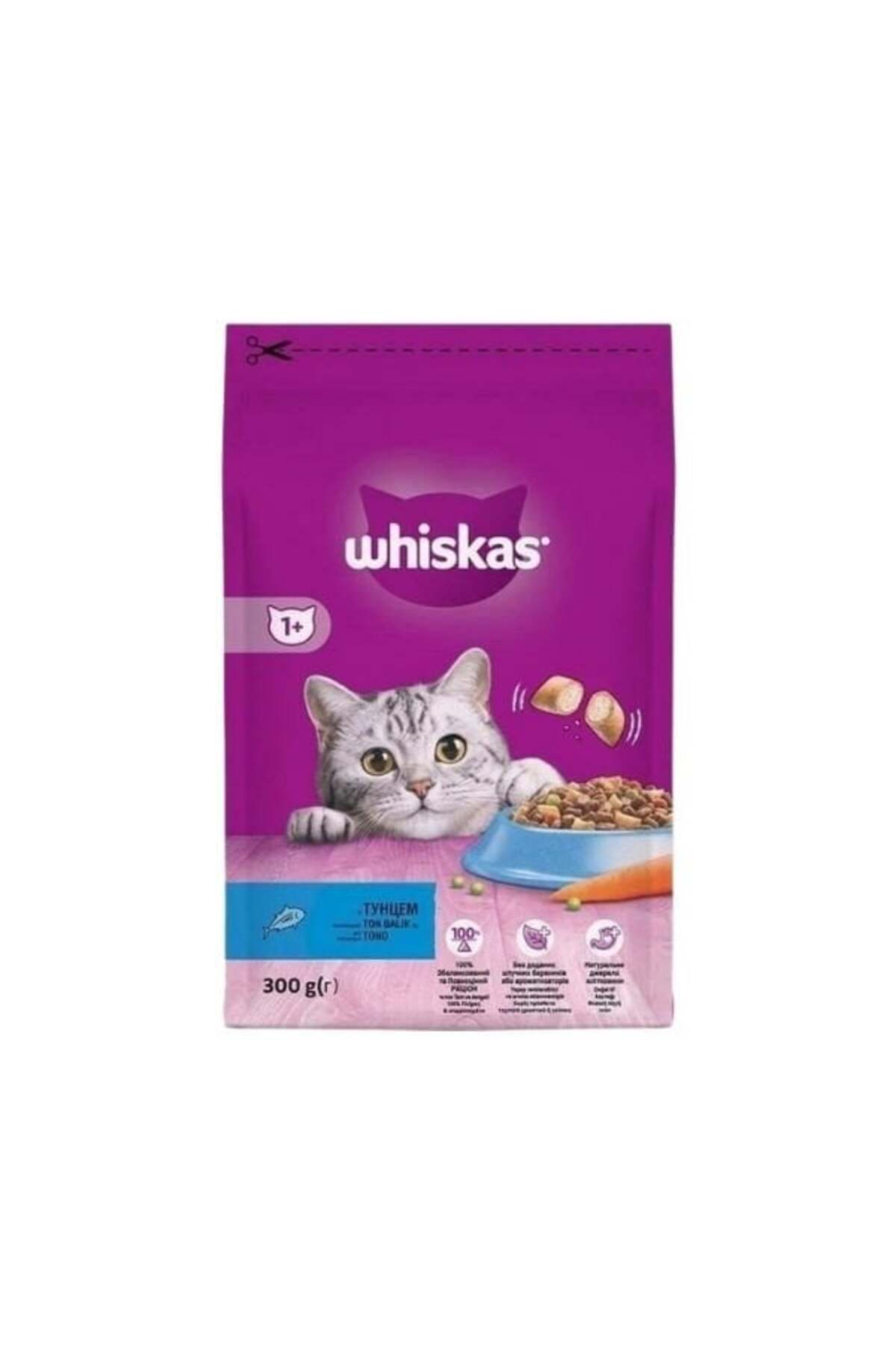 غذای خشک گربه بالغ ویسکاس Whiskas با تن ماهی و سبزیجات، ۳۰۰ گرم