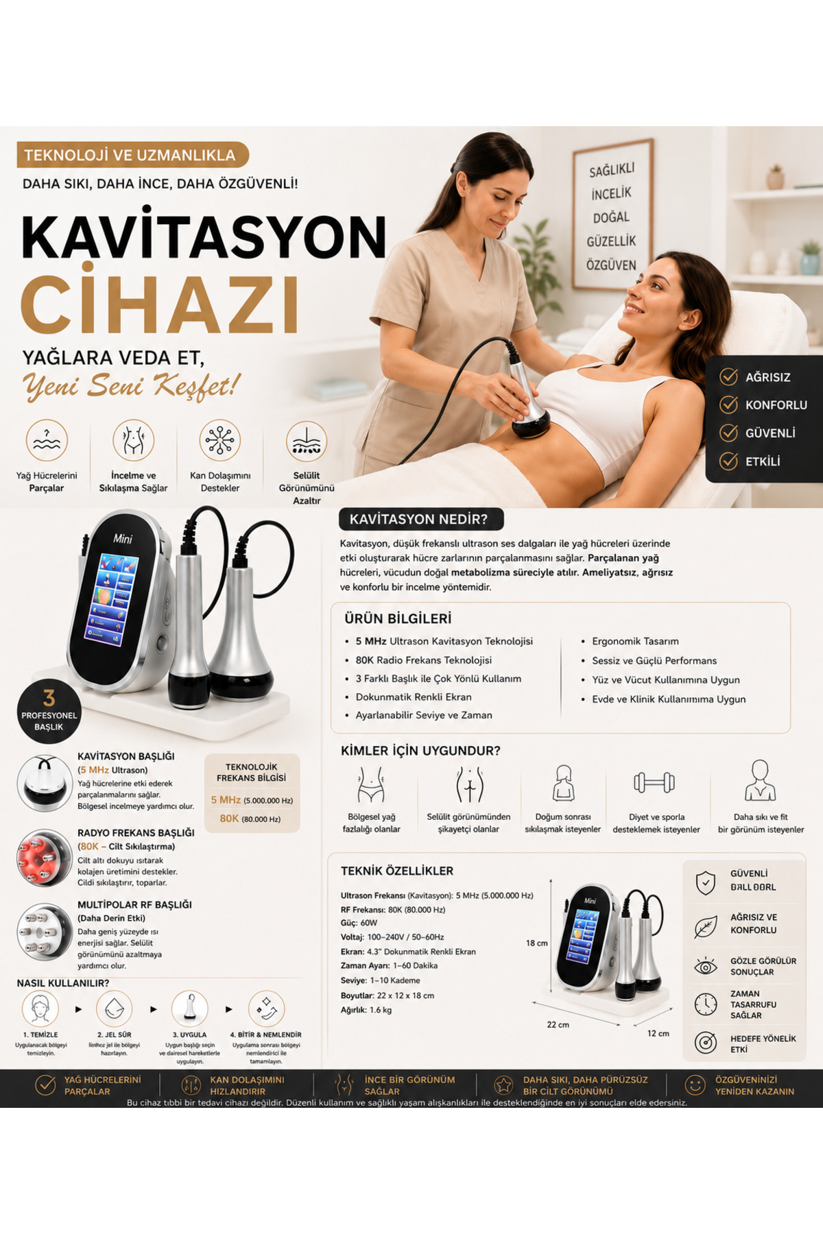 ماساژور صورت دستگاه لاغری منطقه ای نسل جدید کویتیشن ذوب شکم برداشتن دو چانه اورجینال BUĞLEM