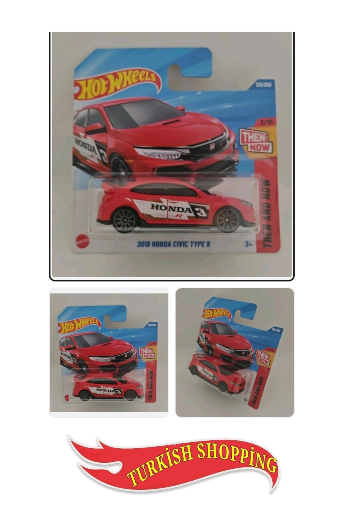 ماشین اسباب بازی 1:64 مقیاس 2025 کیس 2018 هوندا سیویک تایپ R از ترکیه HOT WHEELS