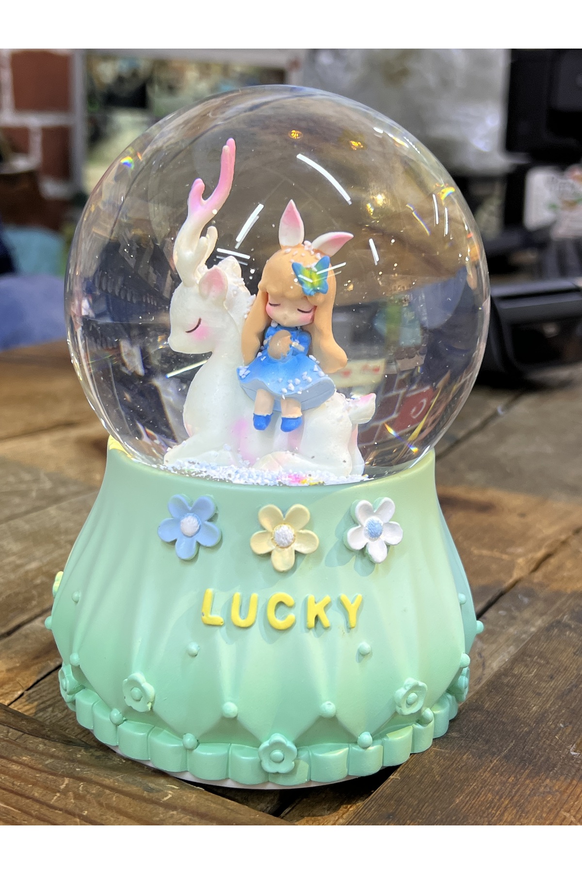 گوی برفی PRINCESS UNICORN SNOW GLOBE با سایز مگا چراغ‌های خودکار موسیقی و برف‌پاشی از ترکیه nesever store