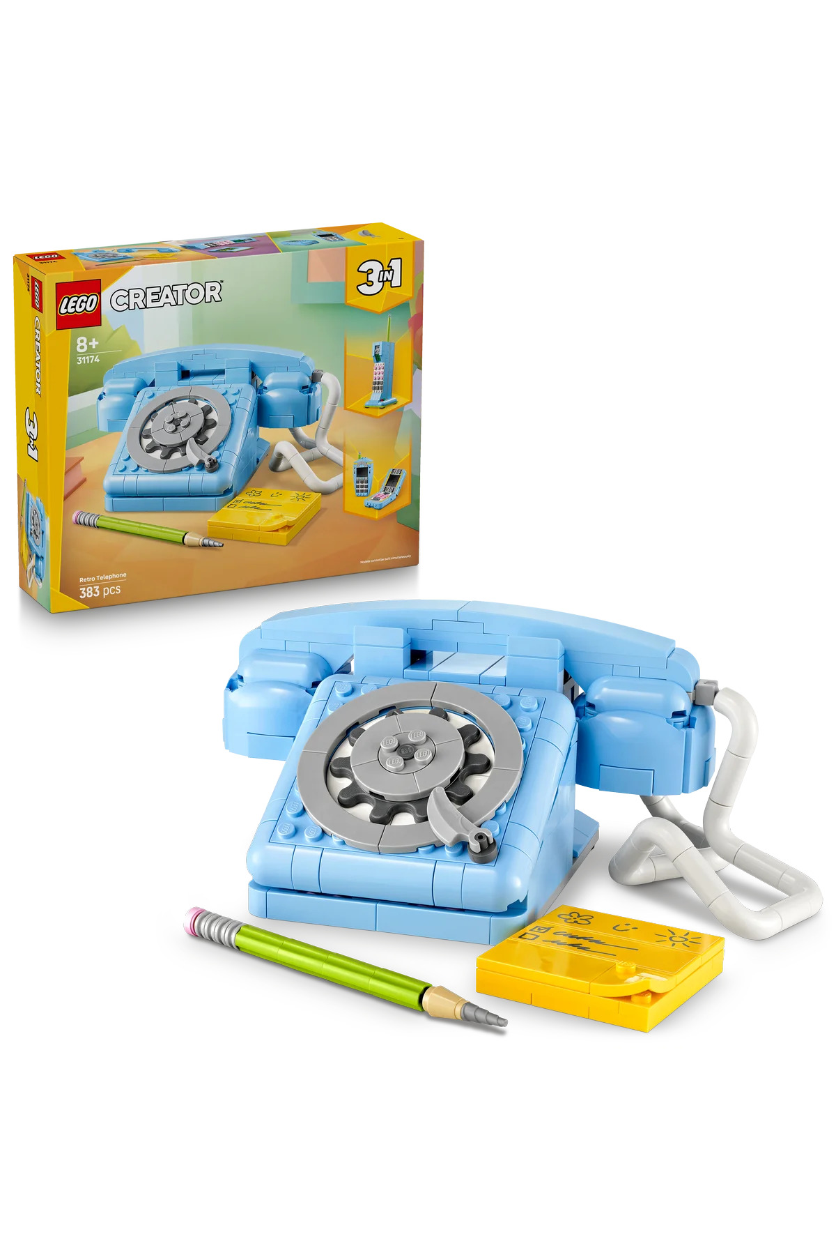 لگو و اسباب بازی های ساخت محور ® CREATOR 3 IN 1 RETRO PHONE 31174 مجموعه اسباب‌بازی خلاقانه برای کودکان 8 سال به بالا 383P اورجینال LEGO