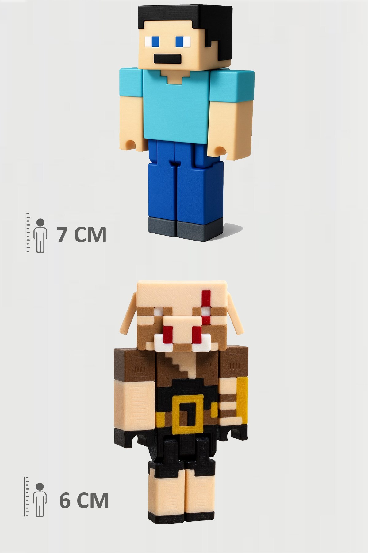 اسباب بازی های فیگور دیگر مشترک متحرک MINECRAFT STEVE و PIGLIN BRUTE FigürDizayn