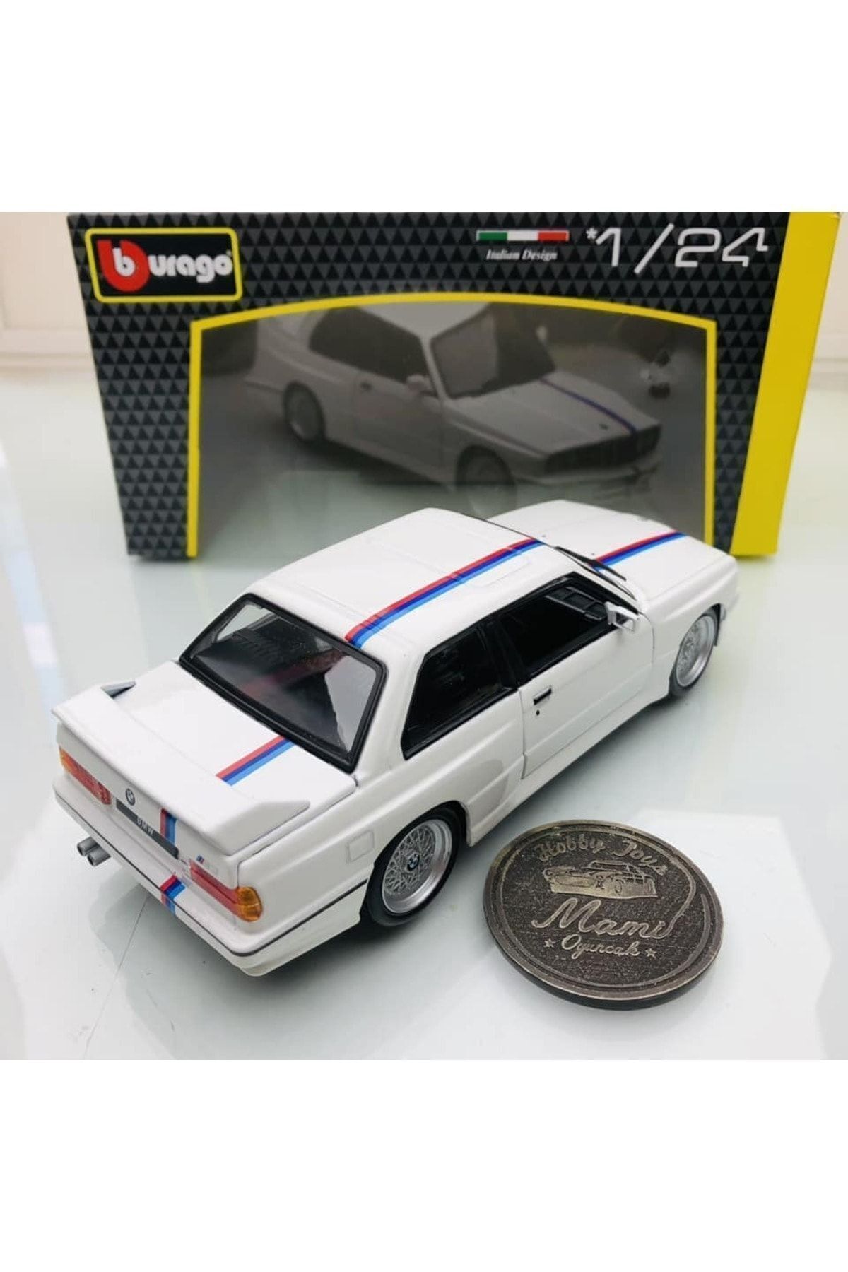 مدل خودرو جدید 1988 BMW M3 E30 سفید 1:24 SCALE مارک BURAGO اورجینال Burago