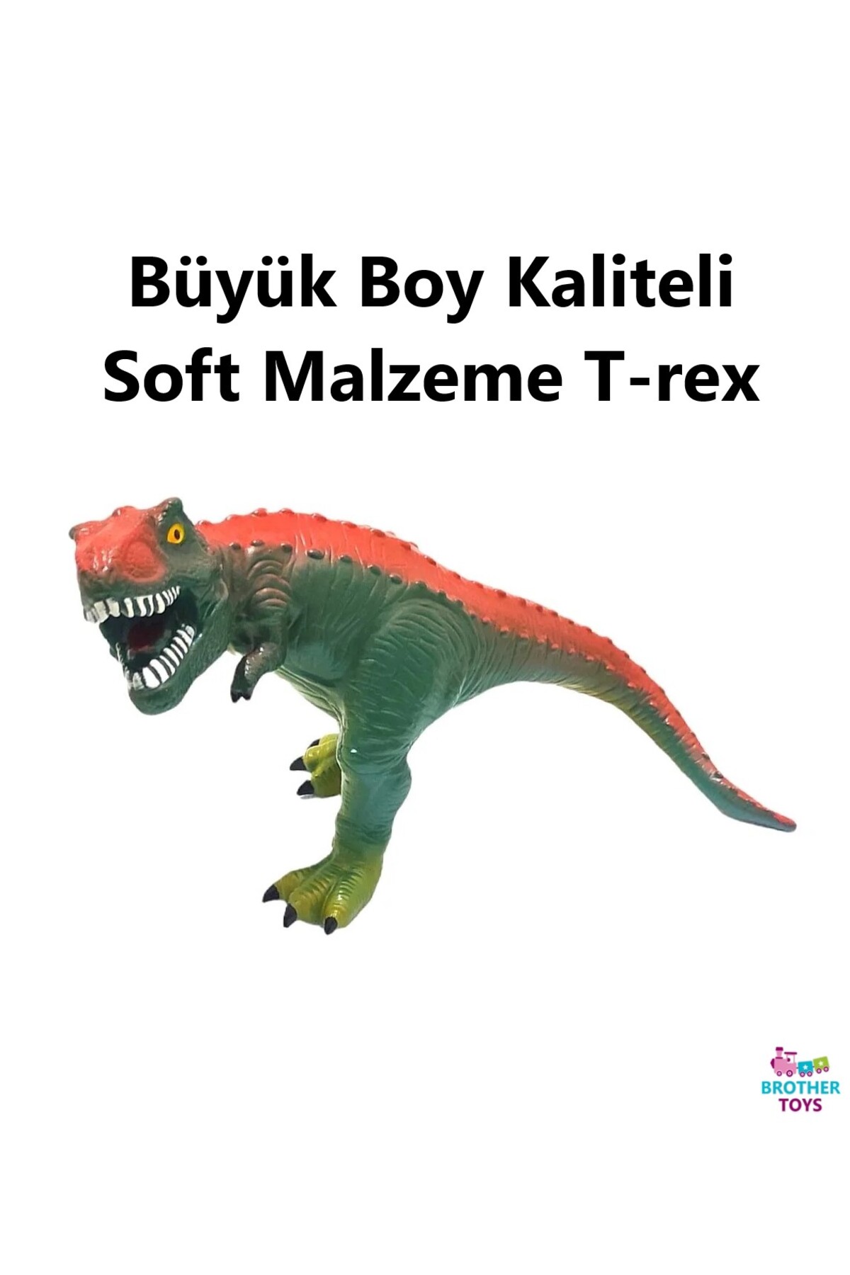 اسباب بازی های فیگور دیگر 40 سانتی متر نرم تی رکس دایناسور ترکس سبز با صدا Brother Toys