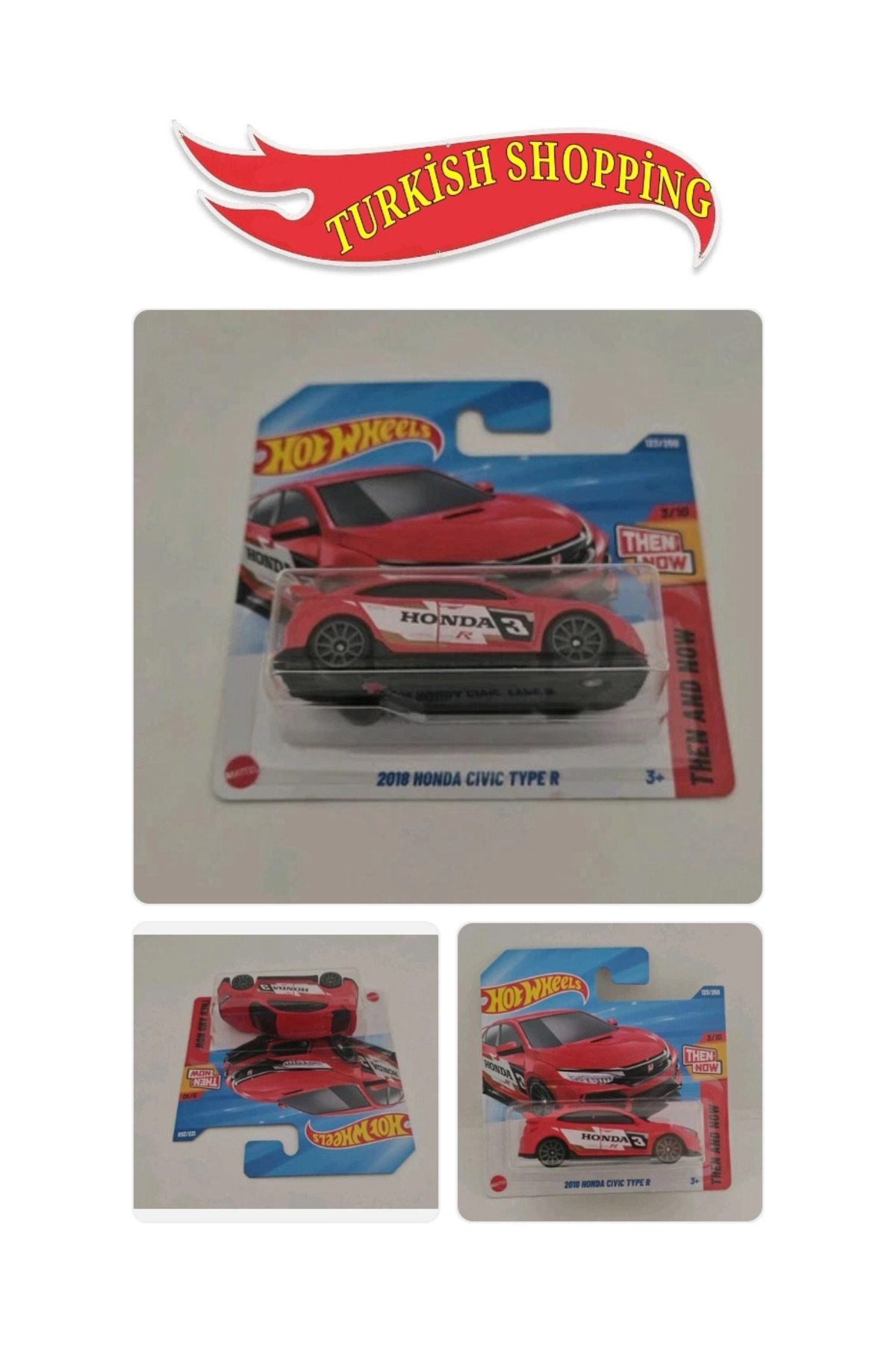 ماشین اسباب بازی 1:64 مقیاس 2025 کیس 2018 هوندا سیویک تایپ R از ترکیه HOT WHEELS