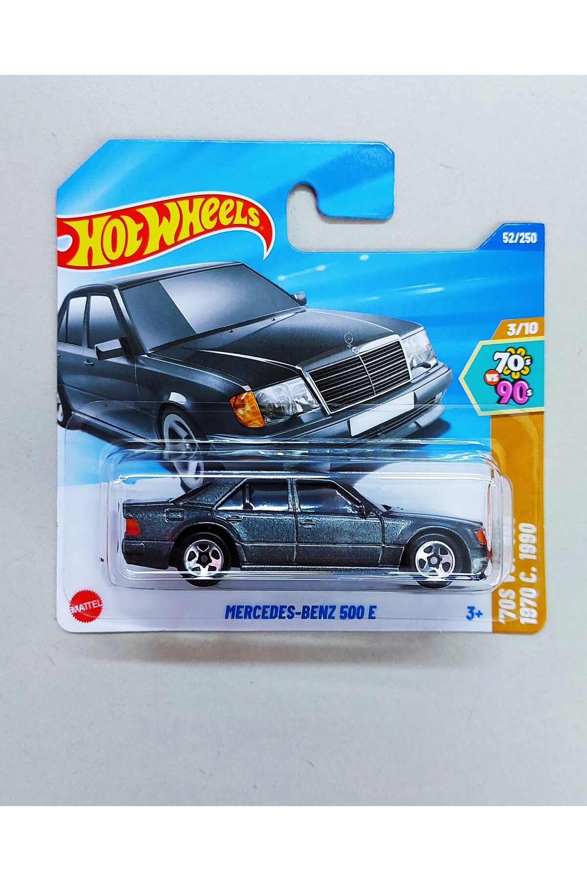 ماشین اسباب بازی مرسدس بنز 500 E رنگ ویژه خاکستری تیره مدل سری 2025 از ترکیه HOT WHEELS