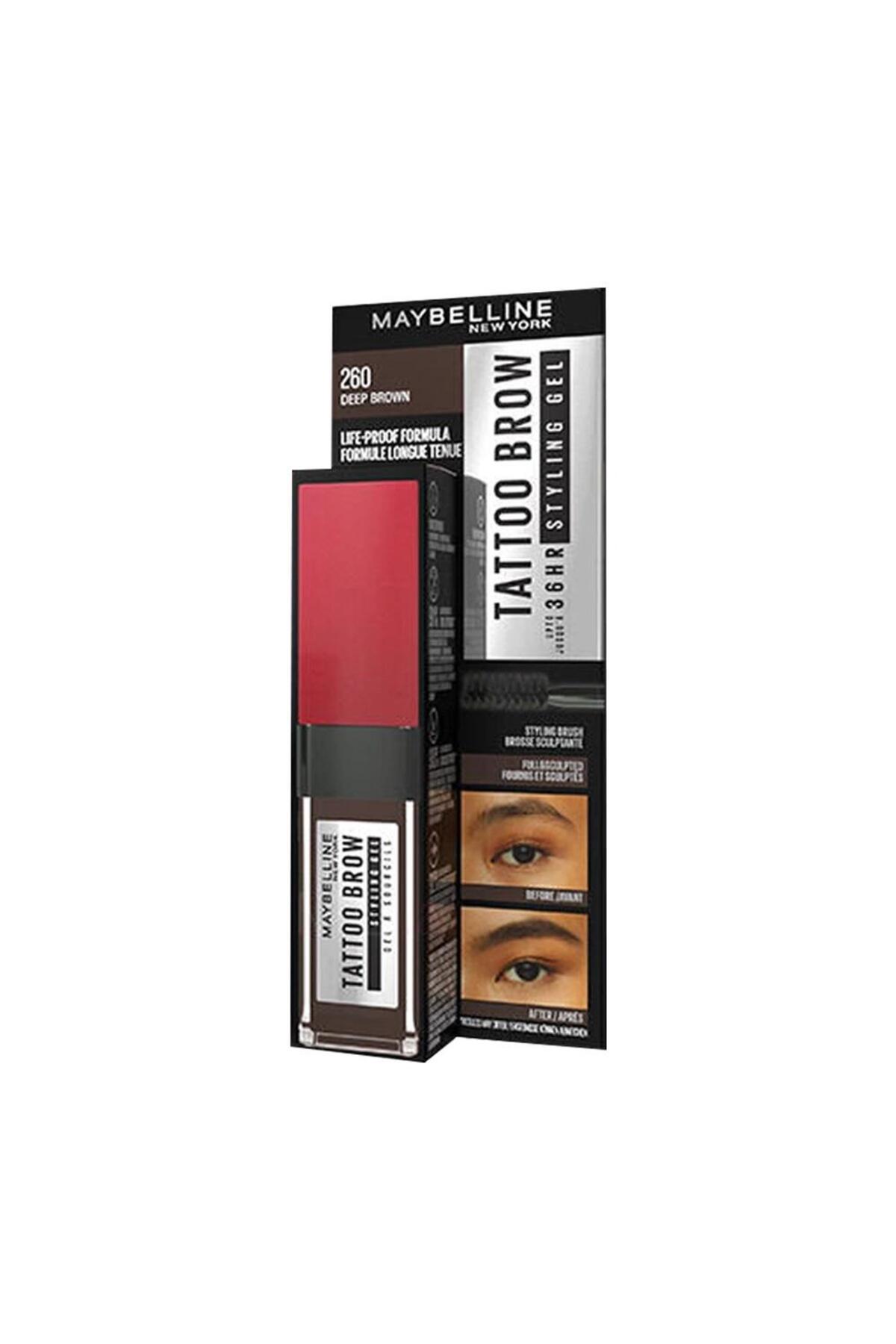 رنگ ابرو مدادی 36H مدل 260 عمیق قهوه ای میبلین Maybelline New York