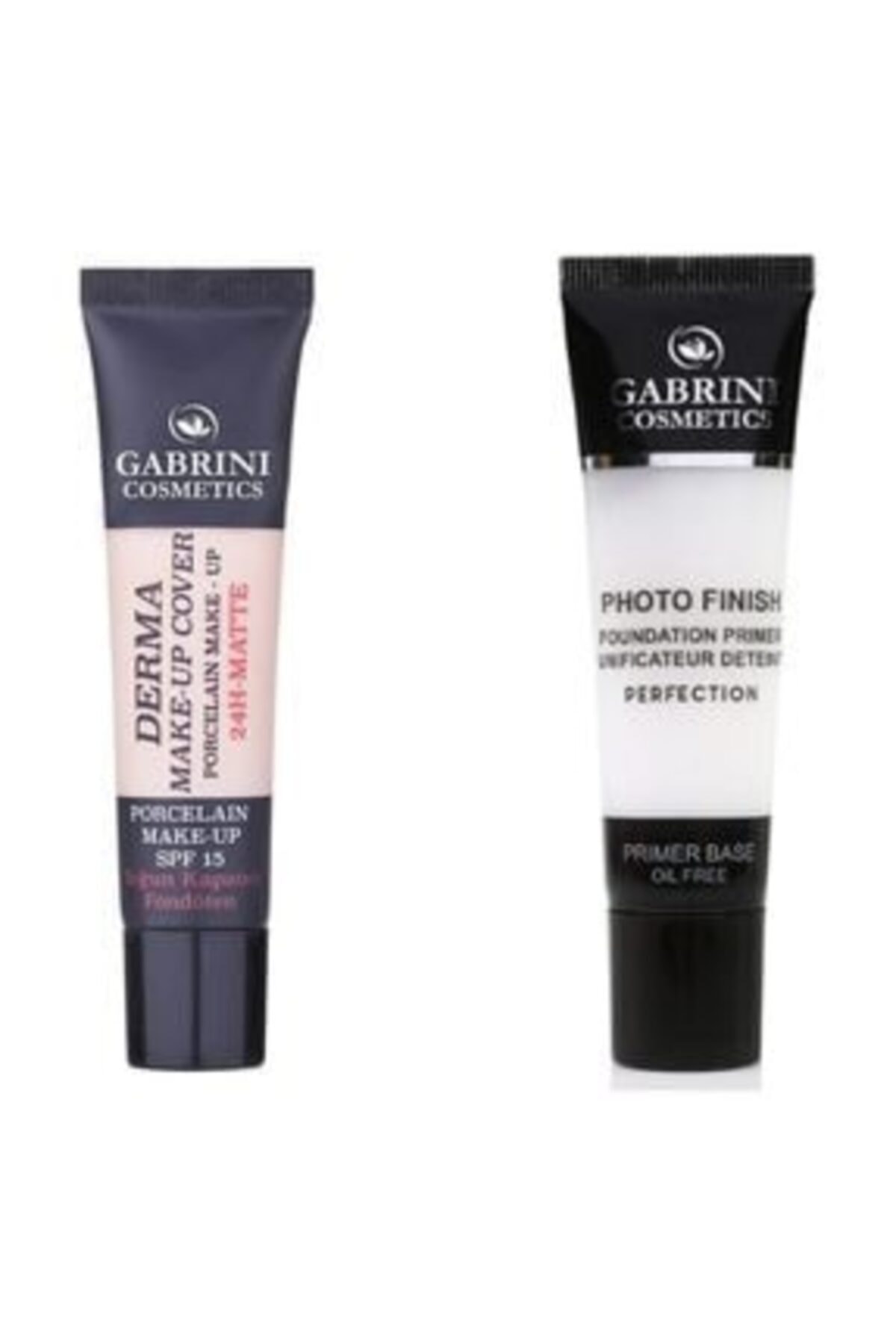 کرم پودر بنیاد DERMA MAKE UP COVER FOUNDATION 101 + آرایش پایه اولیه FOTO FINISH Gabrini
