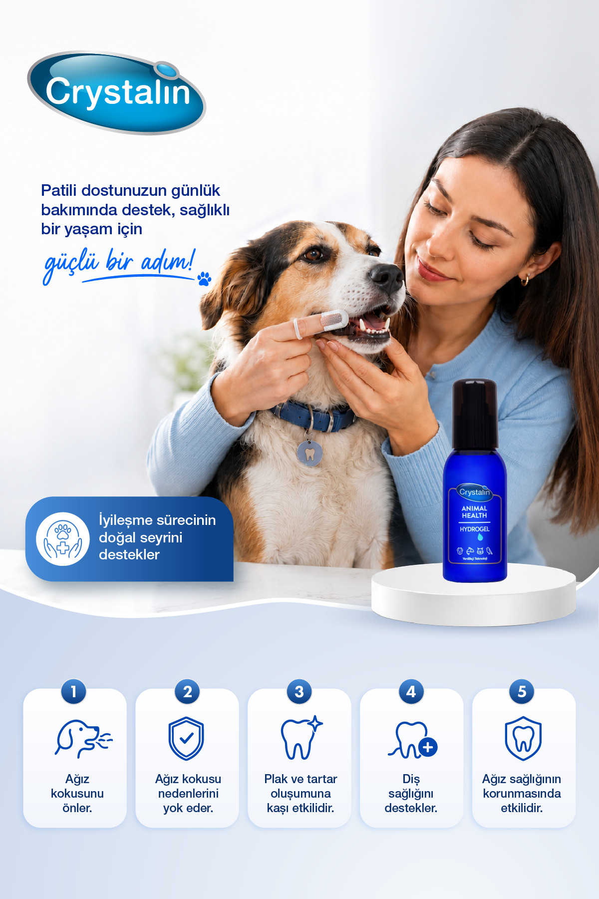 هیدروژل سلامت حیوانات کریستالین Crystalin، ۱۰۰ میلی‌لیتر