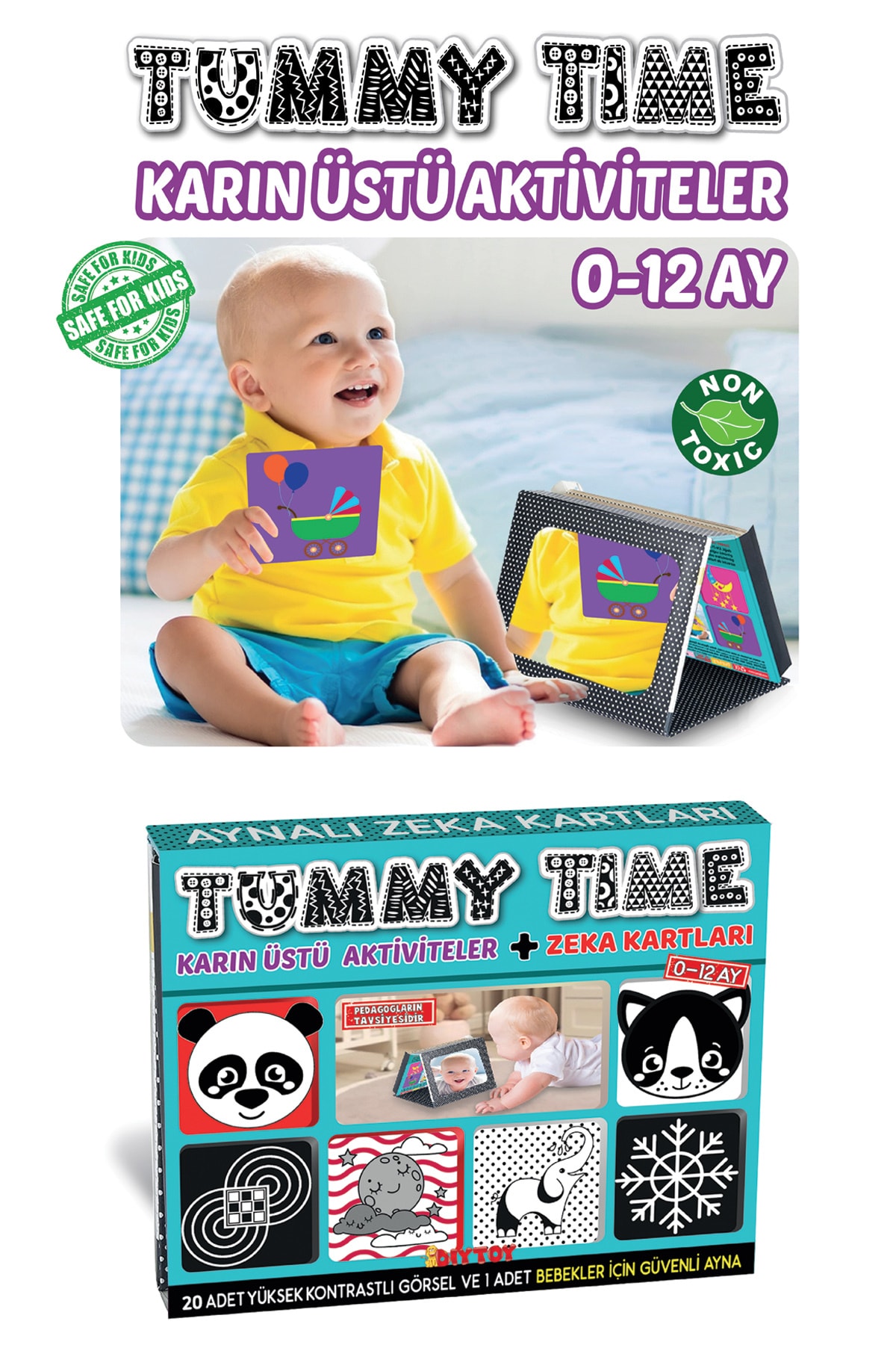 اسباب بازی آموزشی کارتهای اطلاعاتی آینه دار اصل Diytoy