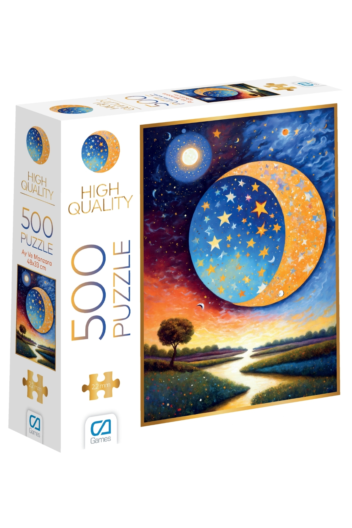 پازل MOON AND LANDSCAPE 500 PIECES 2,2MM ضخامت 33X48CM سری اره منبت کاری مویی سرگرمی حرفه ای از ترکیه CA Games