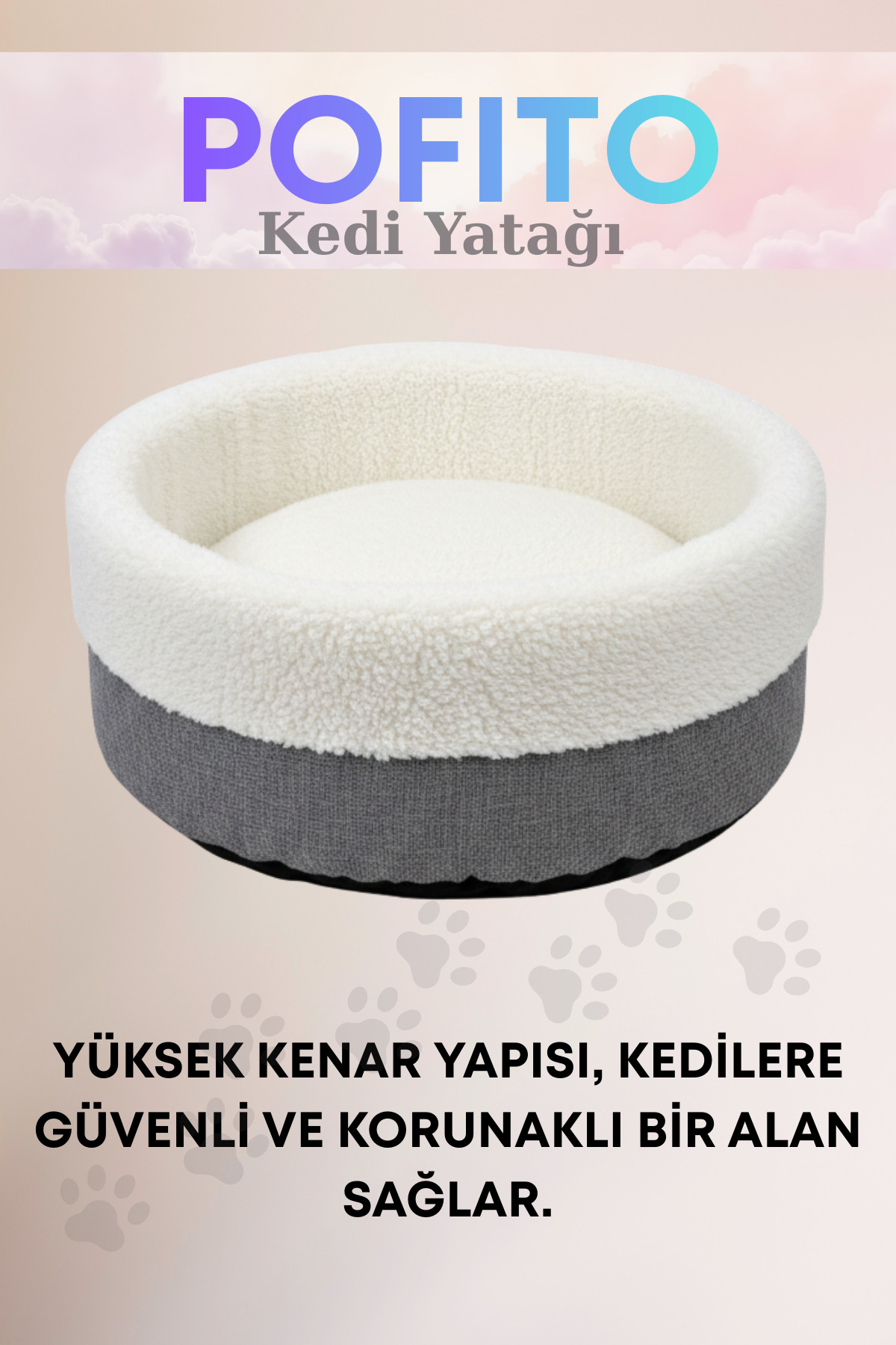 تخت گرد گربه و سگ پوفیتو، دوطرفه با کفی ضدلغزش، جونگولیکا پت پروداکتس Jungolica Pet Products، مدل JPP87 اکرو