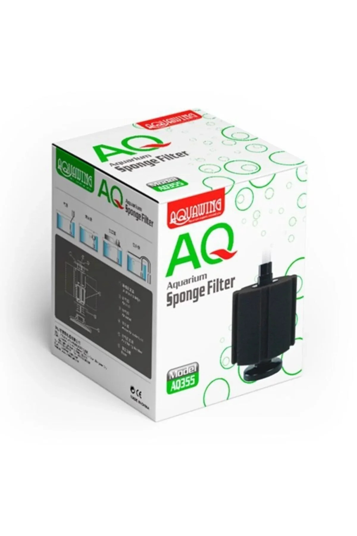 فیلتر اسفنجی آکواریوم آکواوینگ Aquawing AQ355، ۱۴×۱۲ سانتی‌متر
