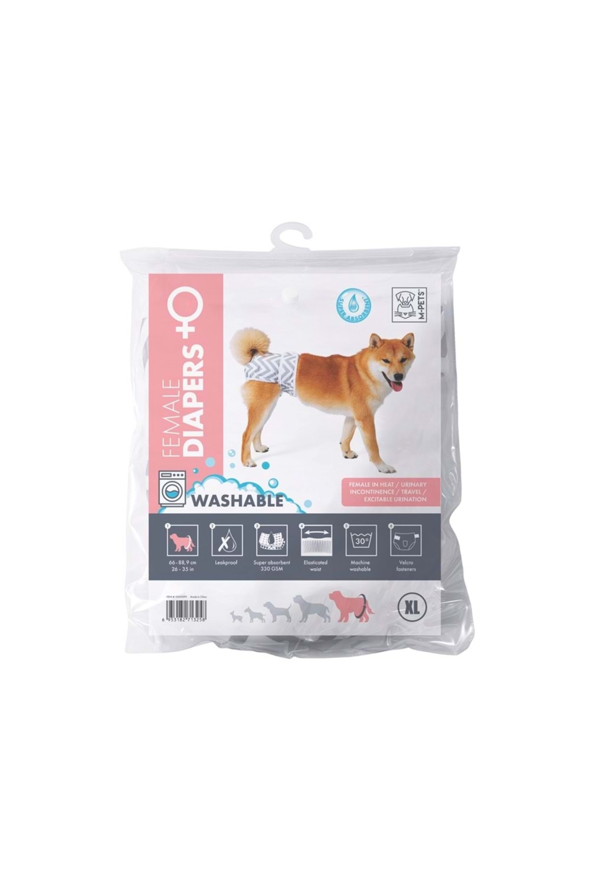 شورت قابل شست‌وشوی سگ ماده ام‌پتس M-PETS (XL)