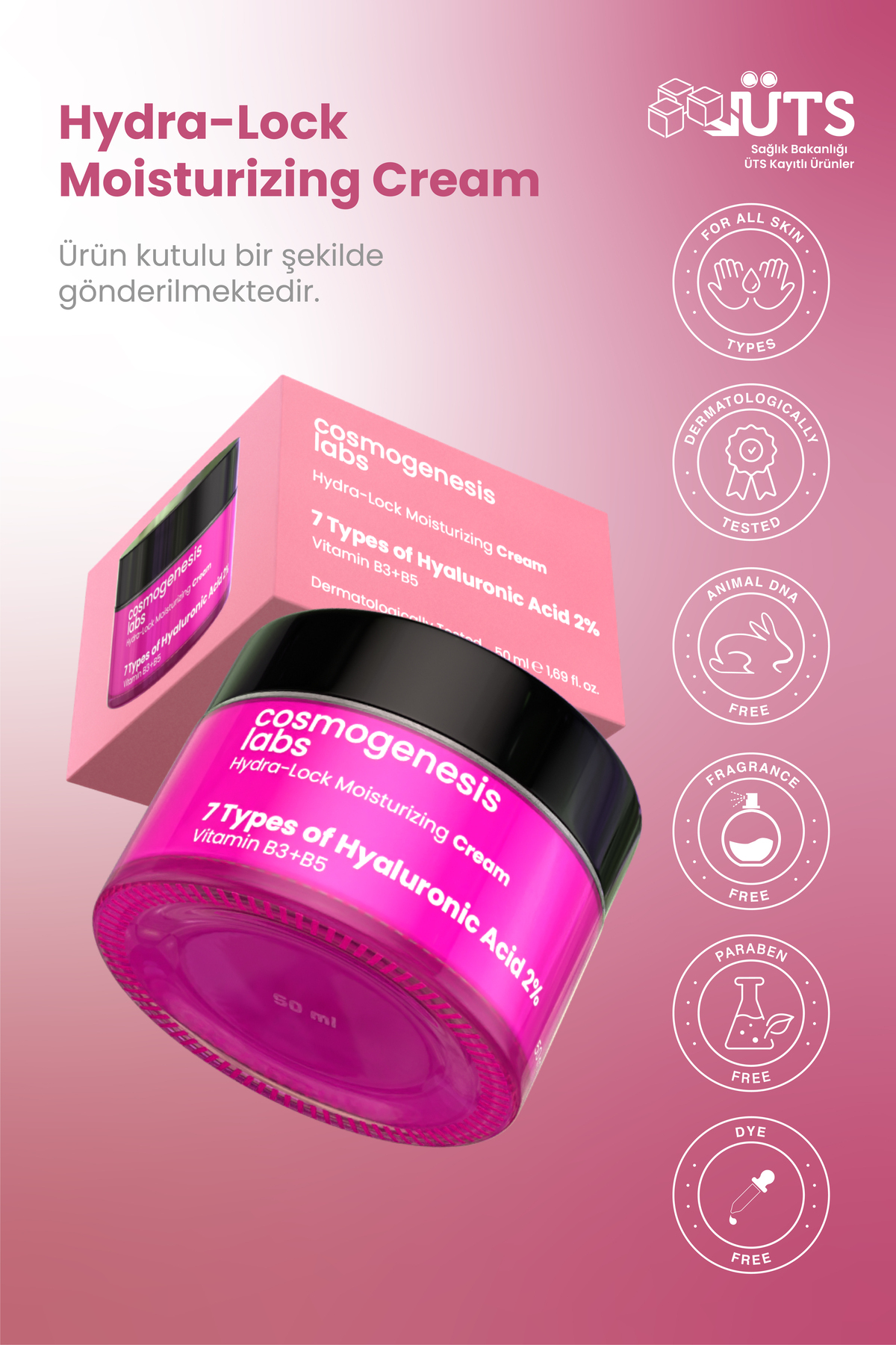 کرم صورت آبرسان و روشن کننده 50 میلی لیتر مناسب پوست های حساس Cosmogenesis Labs
